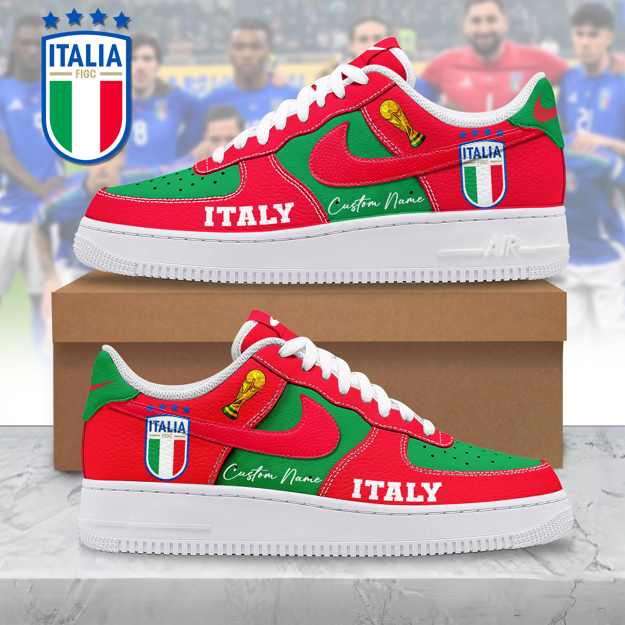 Italy – Premium World Cup 2026 The Game We Love AF1 Shoes – Gift for Fans TTH190507 - Image 2