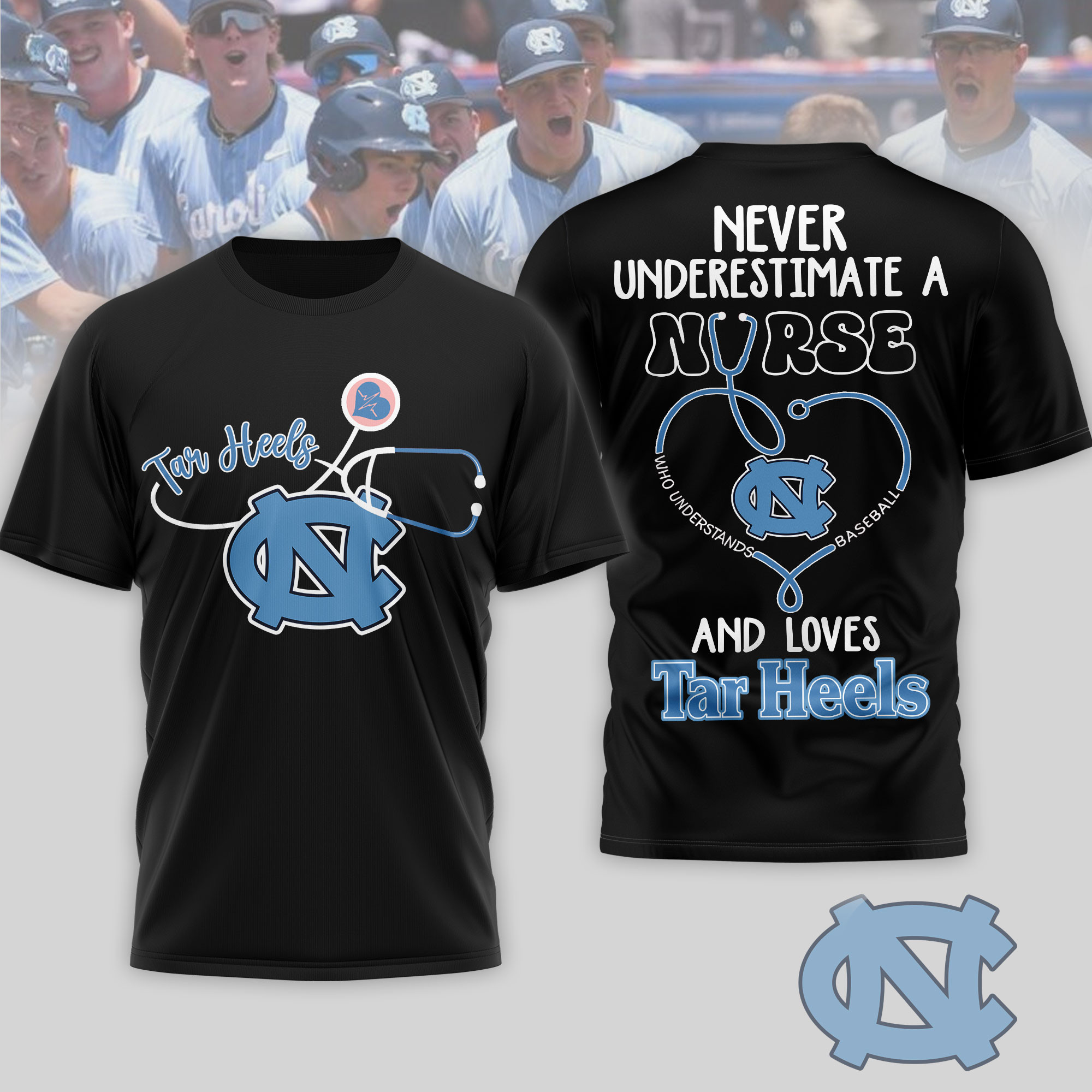 North Carolina Tar Heels | Premium NCAA Game Day Nurse 3D T-Shirt TTH200556