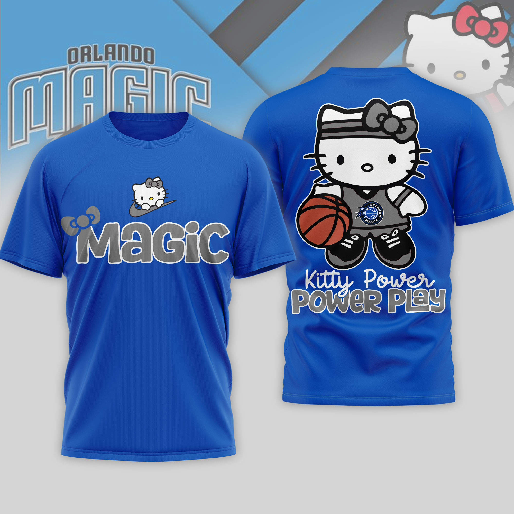 Orlando Magic | Premium NBA Hello Kitty Power Play 3D Shirt TTH210508 - Image 2