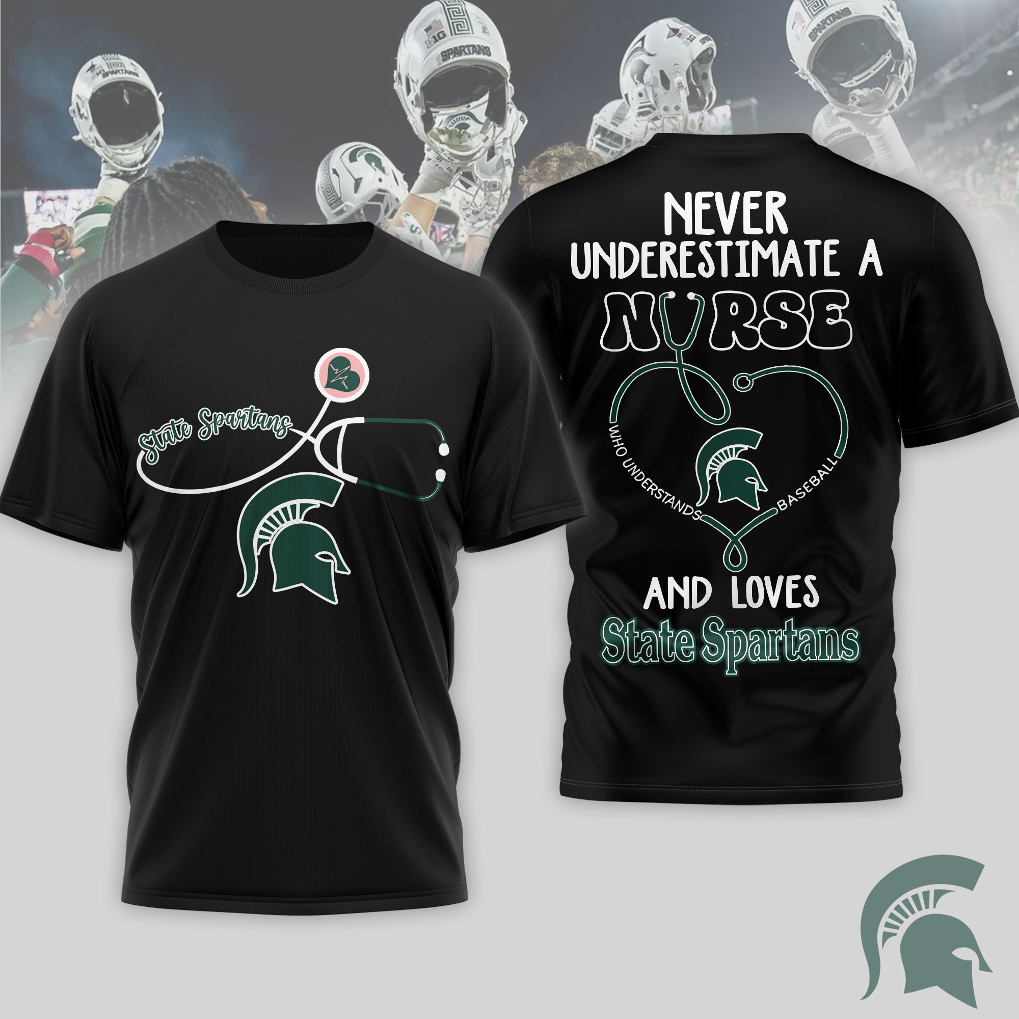 Michigan State Spartans | Premium NCAA Game Day Nurse 3D T-Shirt TTH200556