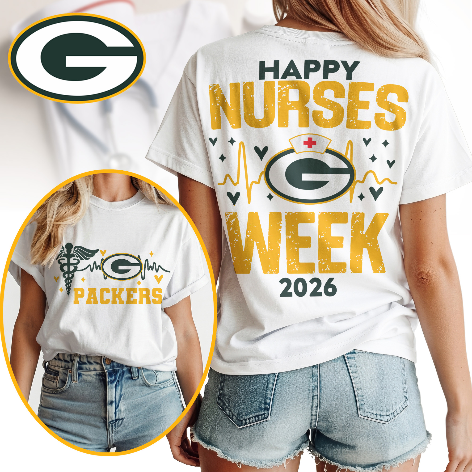Green Bay Packers | Premium NFL Nurse Week Women Shirt TTH200583 - Image 2