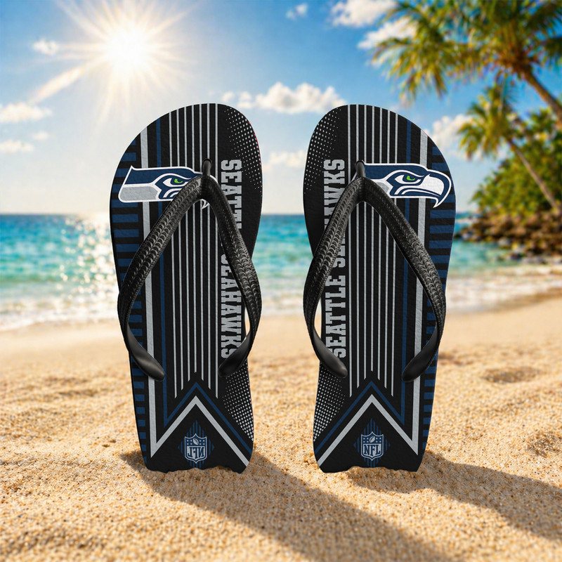 Seattle Seahawks | Premium NFL Summer Sporty Flip Flop TTH200555 - Image 2