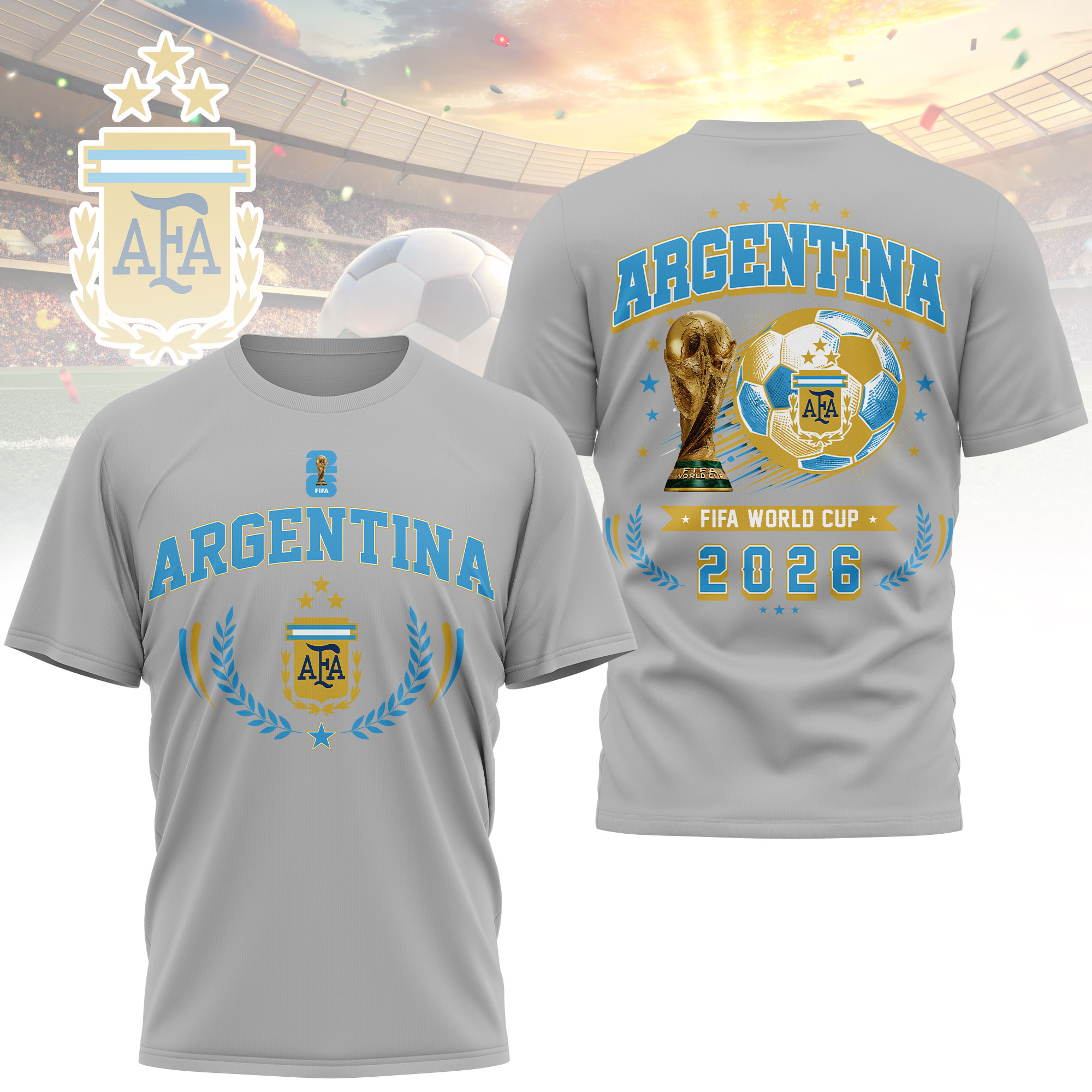 Argentina | Premium World Cup 2026 Classic 3D Shirt TTH200568 - Image 3