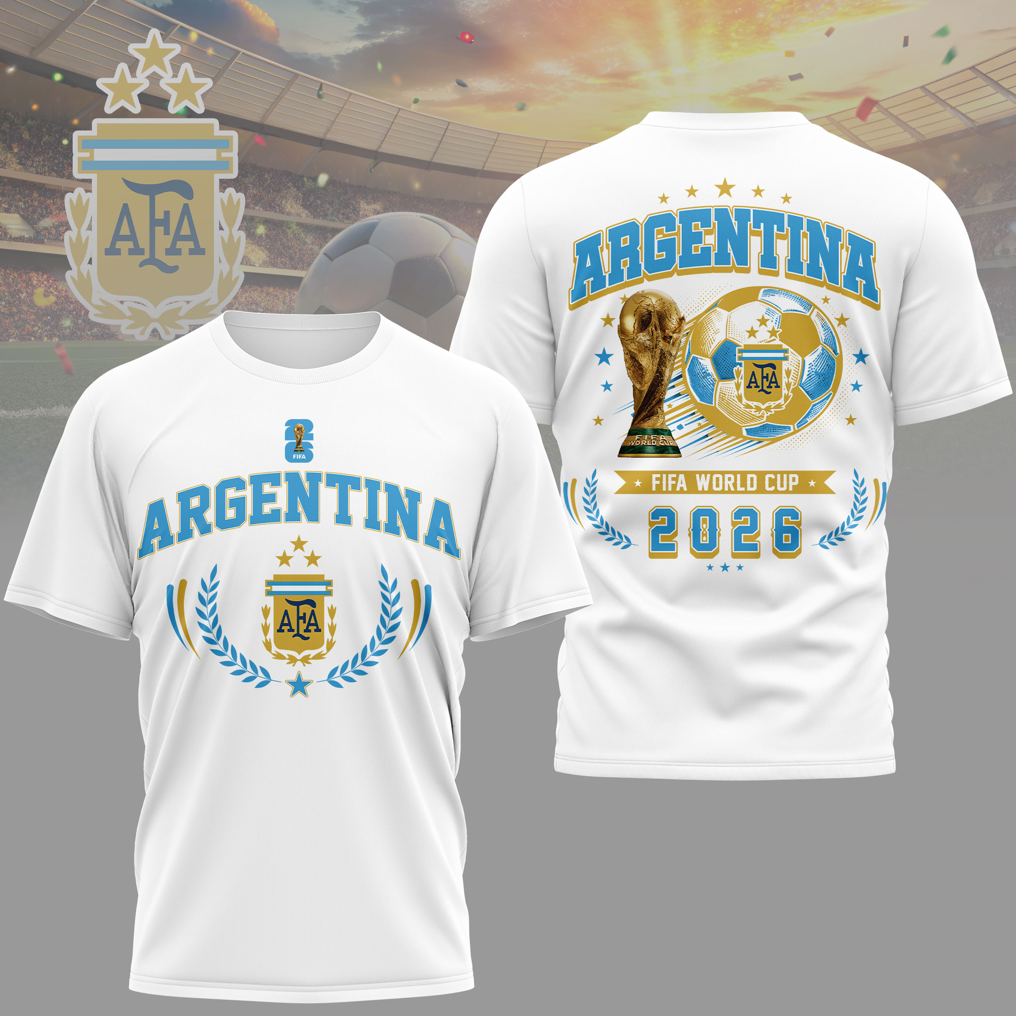 Argentina | Premium World Cup 2026 Classic 3D Shirt TTH200568 - Image 2