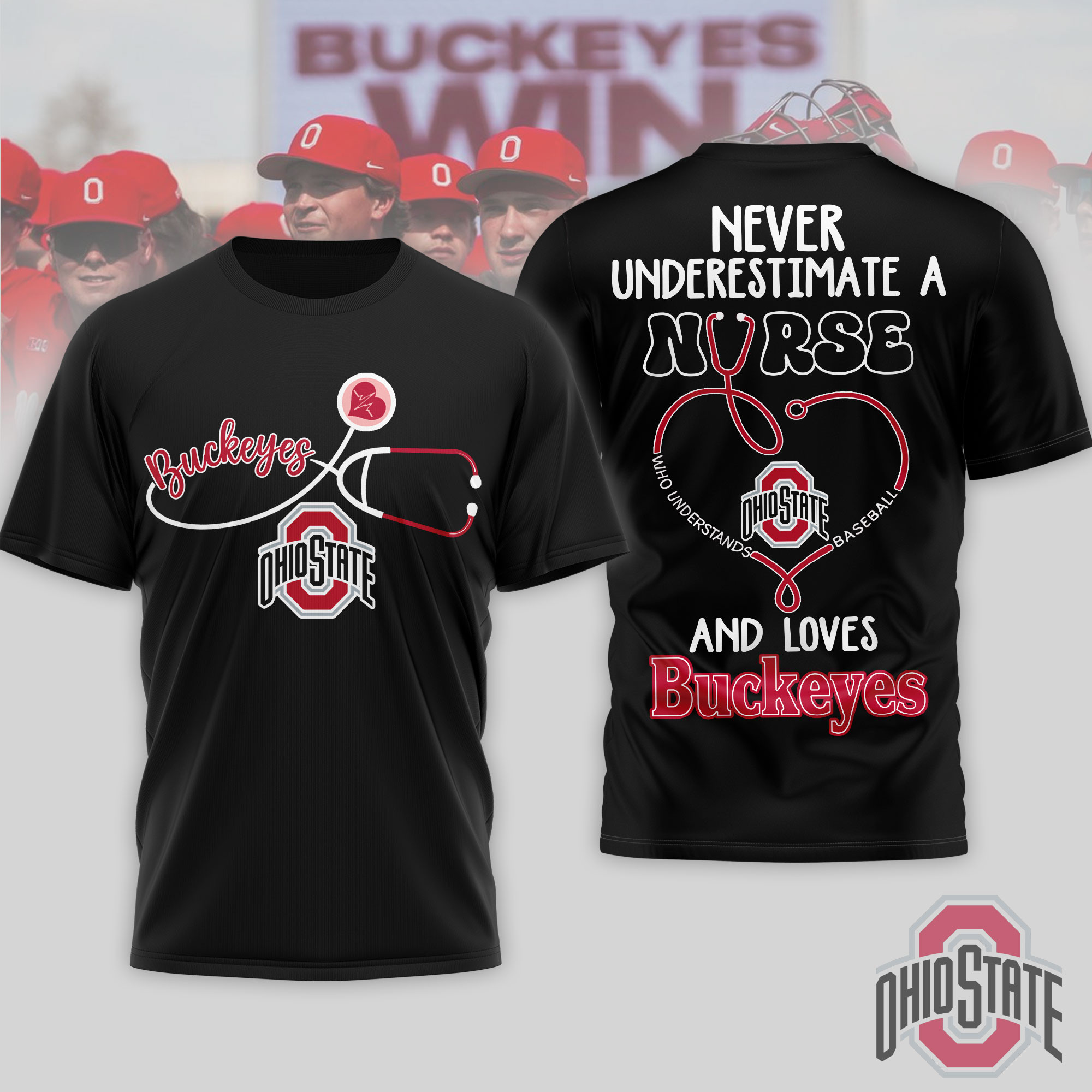 Ohio State Buckeyes | Premium NCAA Game Day Nurse 3D T-Shirt TTH200556