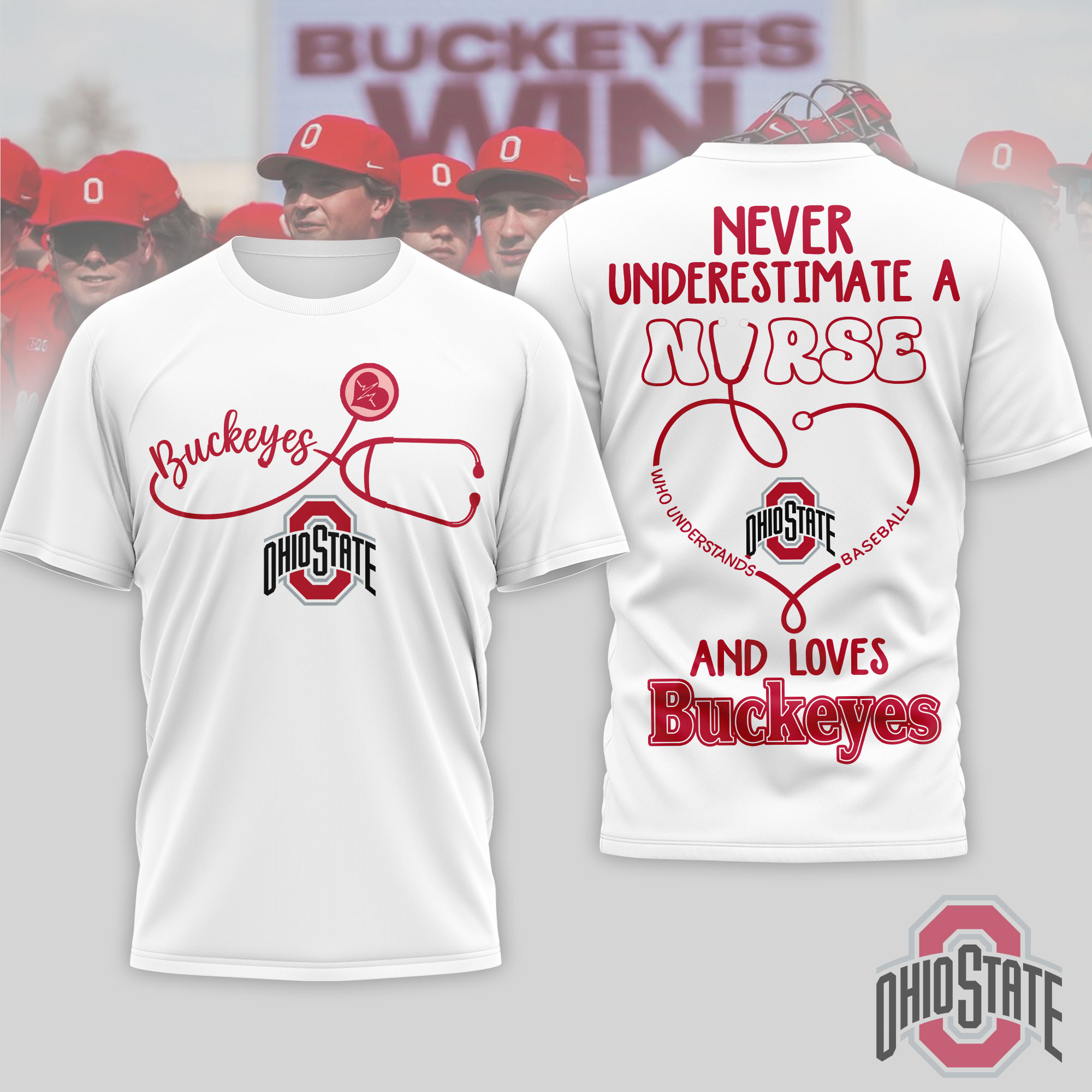 Ohio State Buckeyes | Premium NCAA Game Day Nurse 3D T-Shirt TTH200556 - Image 2