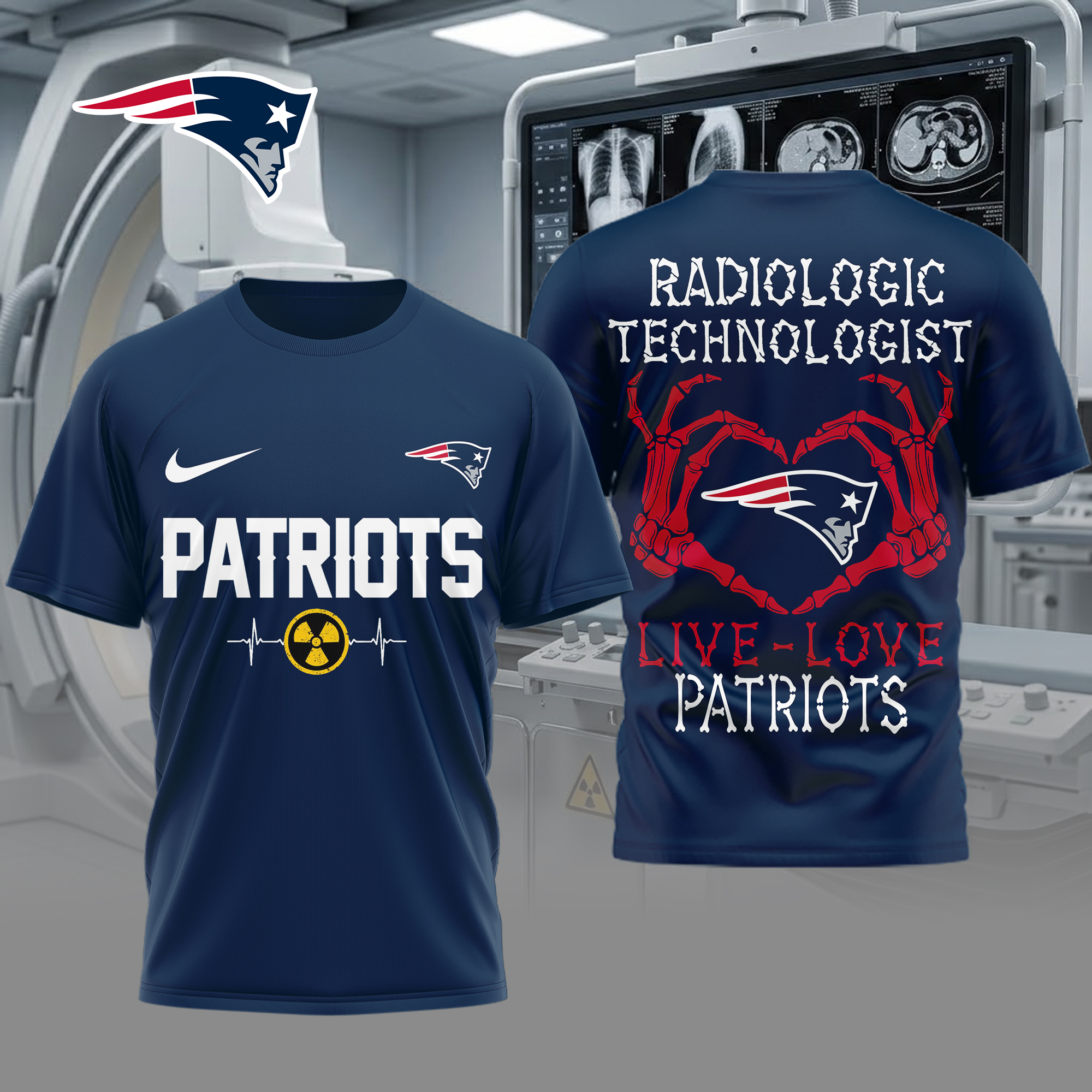 New England Patriots | Premium NFL Radiology Technologist Game Day 3D Shirt TTH200565 - Image 3