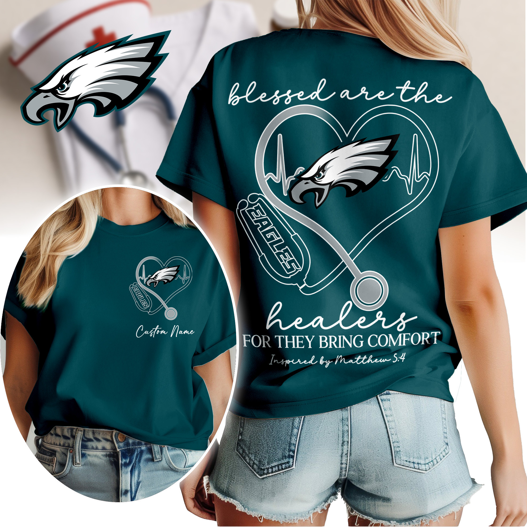 Philadelphia Eagles | Premium NFL Heart of A Nurse Game Day 3D Shirt TTH200581