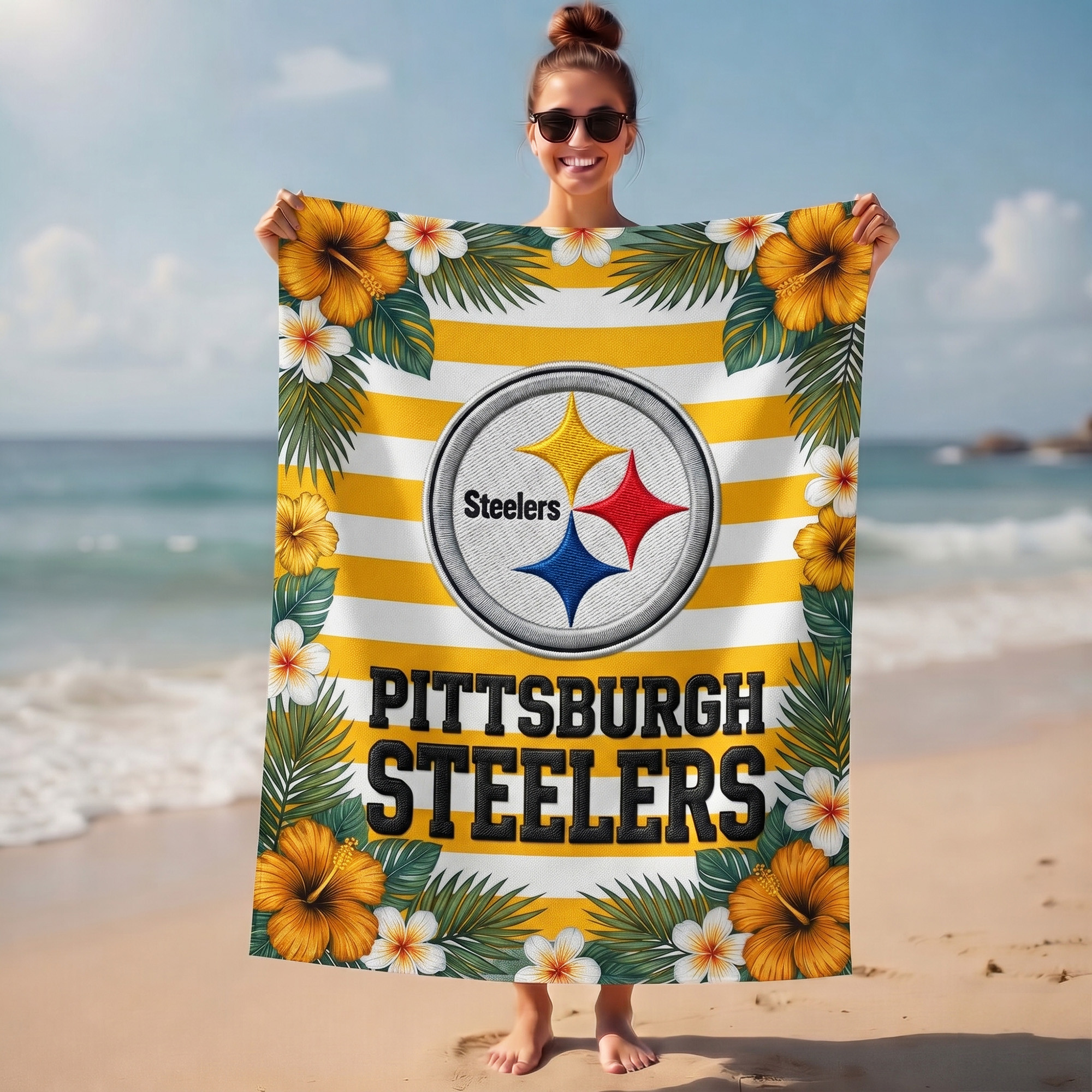 Pittsburgh Steelers | Premium NFL Tropical Beach Towel TTH200550 - Image 2