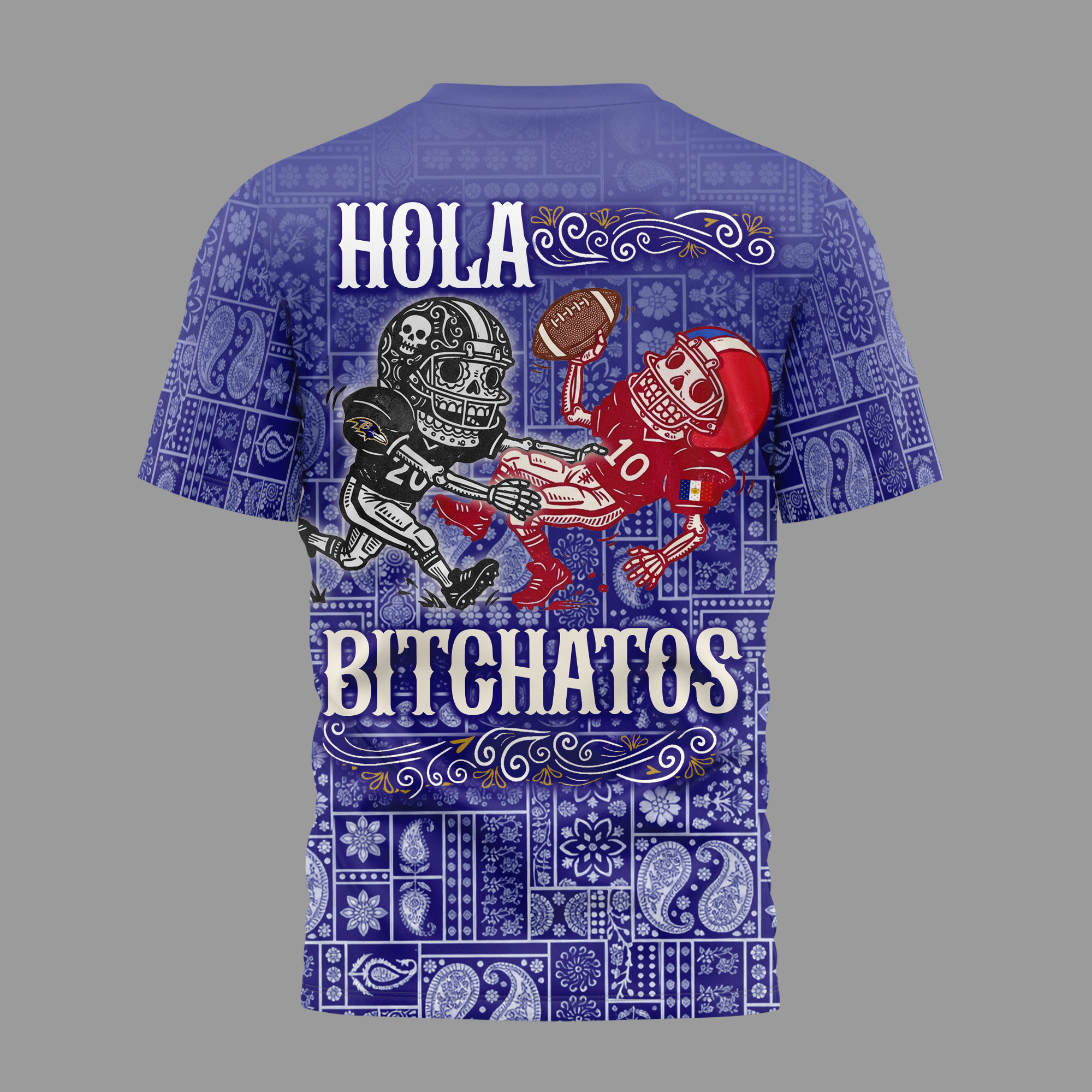 Baltimore Ravens | Premium NFL Hola Bitchatos Cinco De Mayo 3D T-Shirt TTH210501 - Image 2