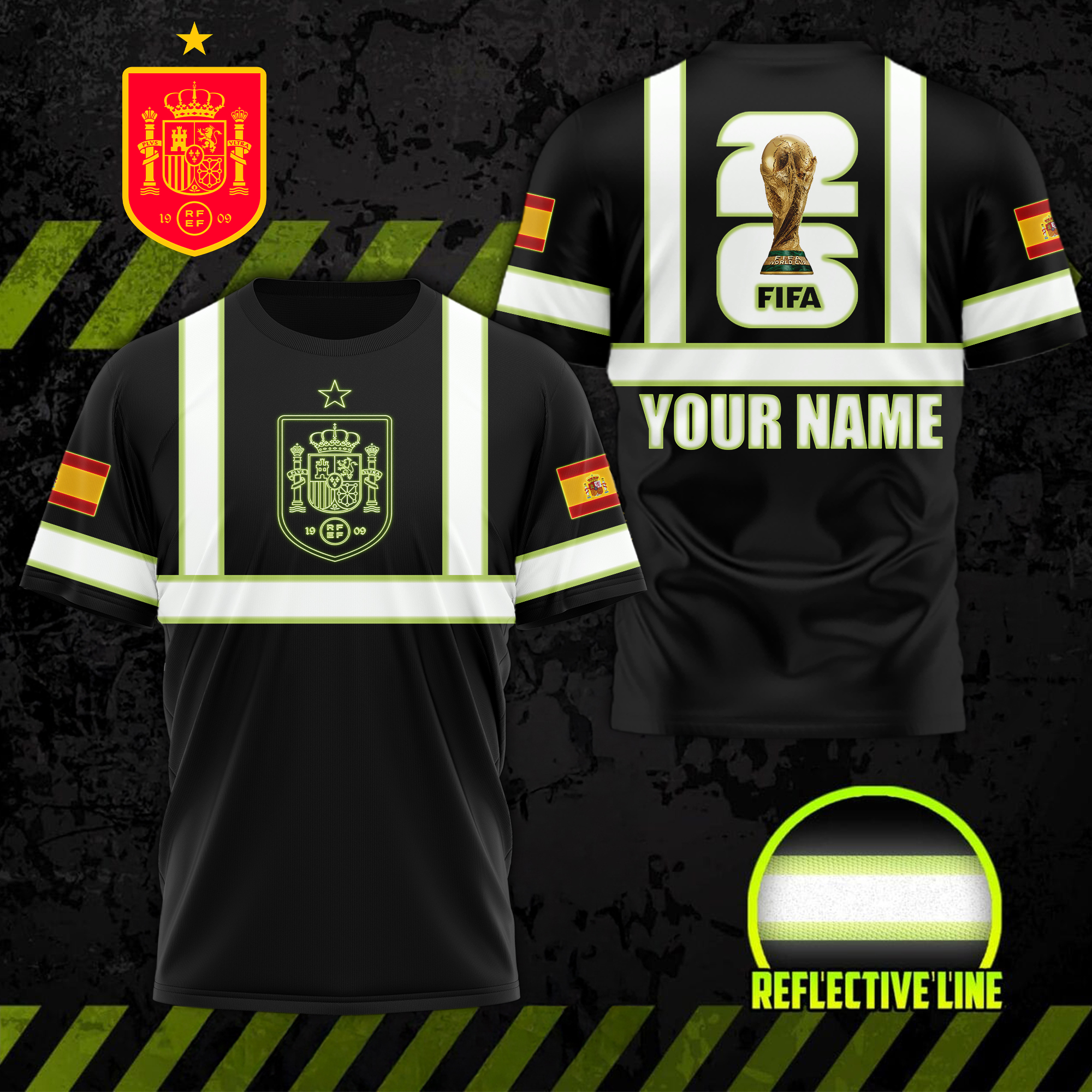 Spain | Premium World Cup 2026 Hi Vis Safety 3D Shirt TTH200570 - Image 2