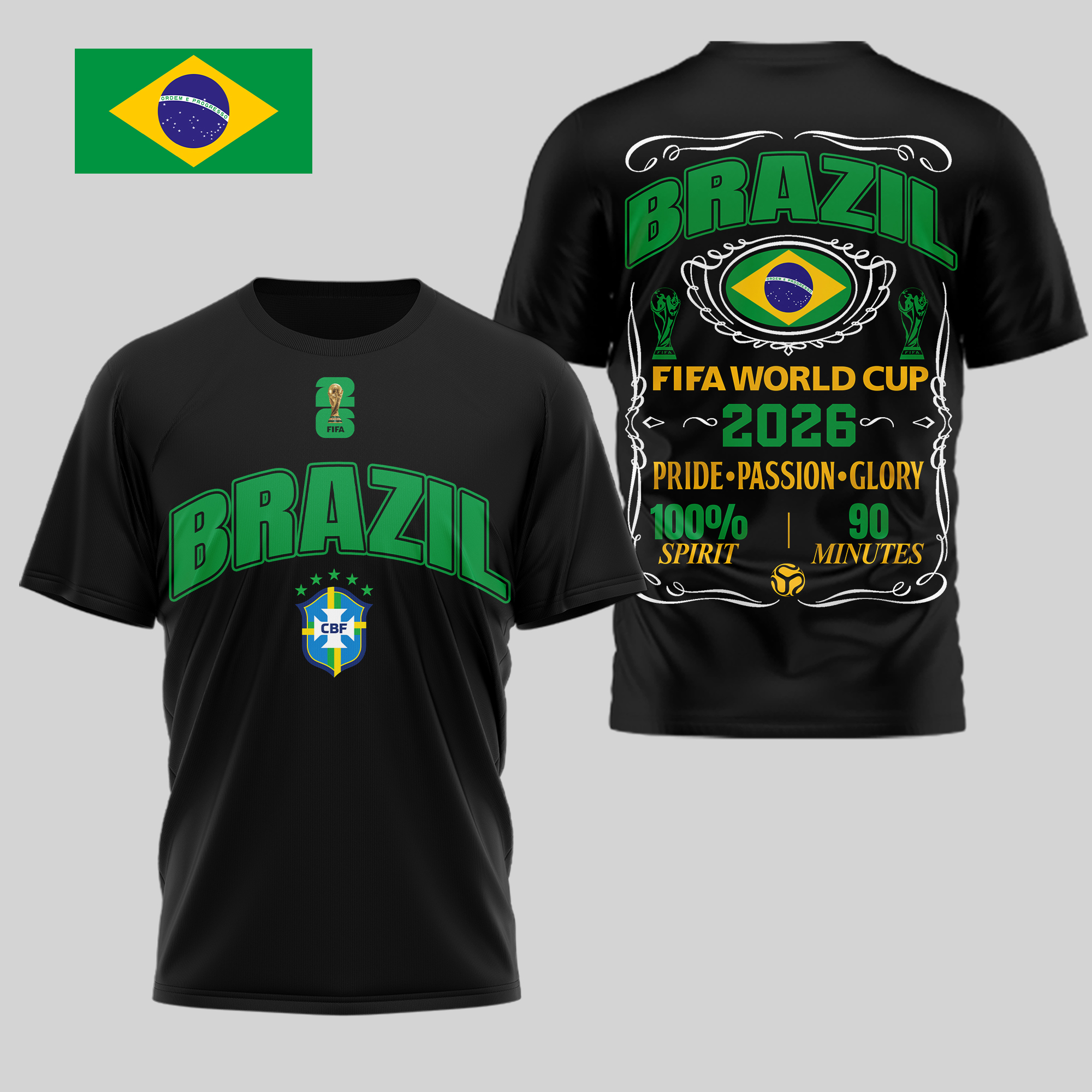 Brazil | Premium World Cup 2026 Pride Passion Glory 3D Shirt TTH210505