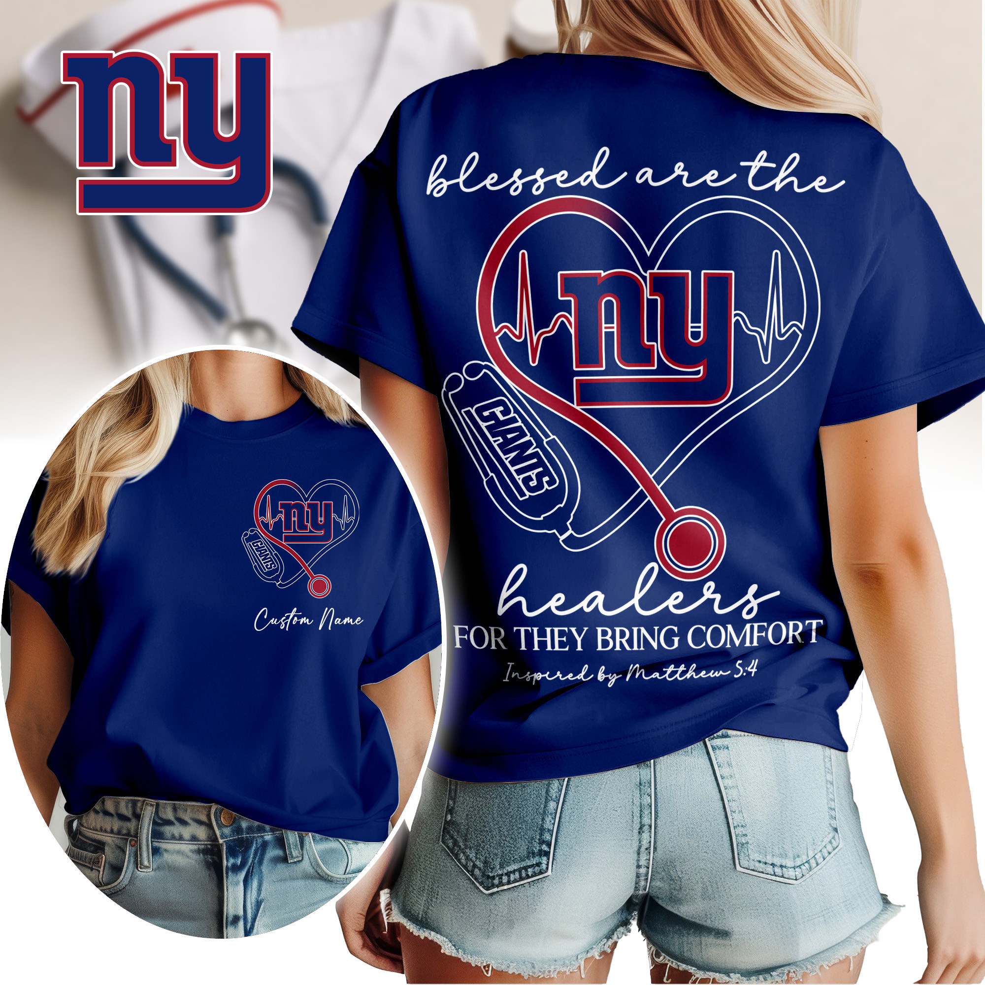 New York Giants | Premium NFL Heart of A Nurse Game Day 3D Shirt TTH200581
