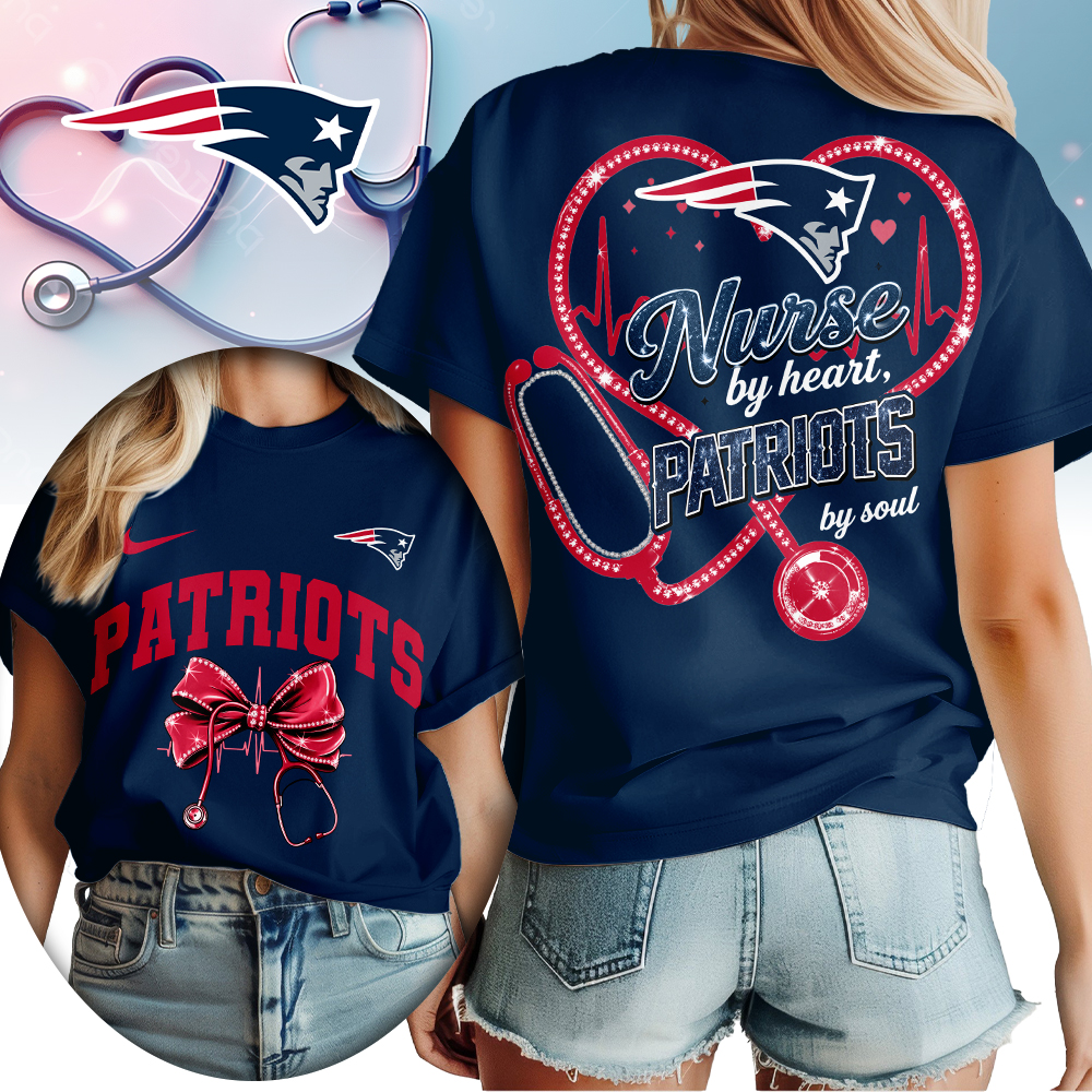 New England Patriots | Premium NFL Nurse By Heart Women Shirt TTH200573 - Image 3