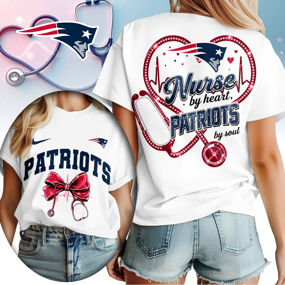 New England Patriots | Premium NFL Nurse By Heart Women Shirt TTH200573 - Image 2