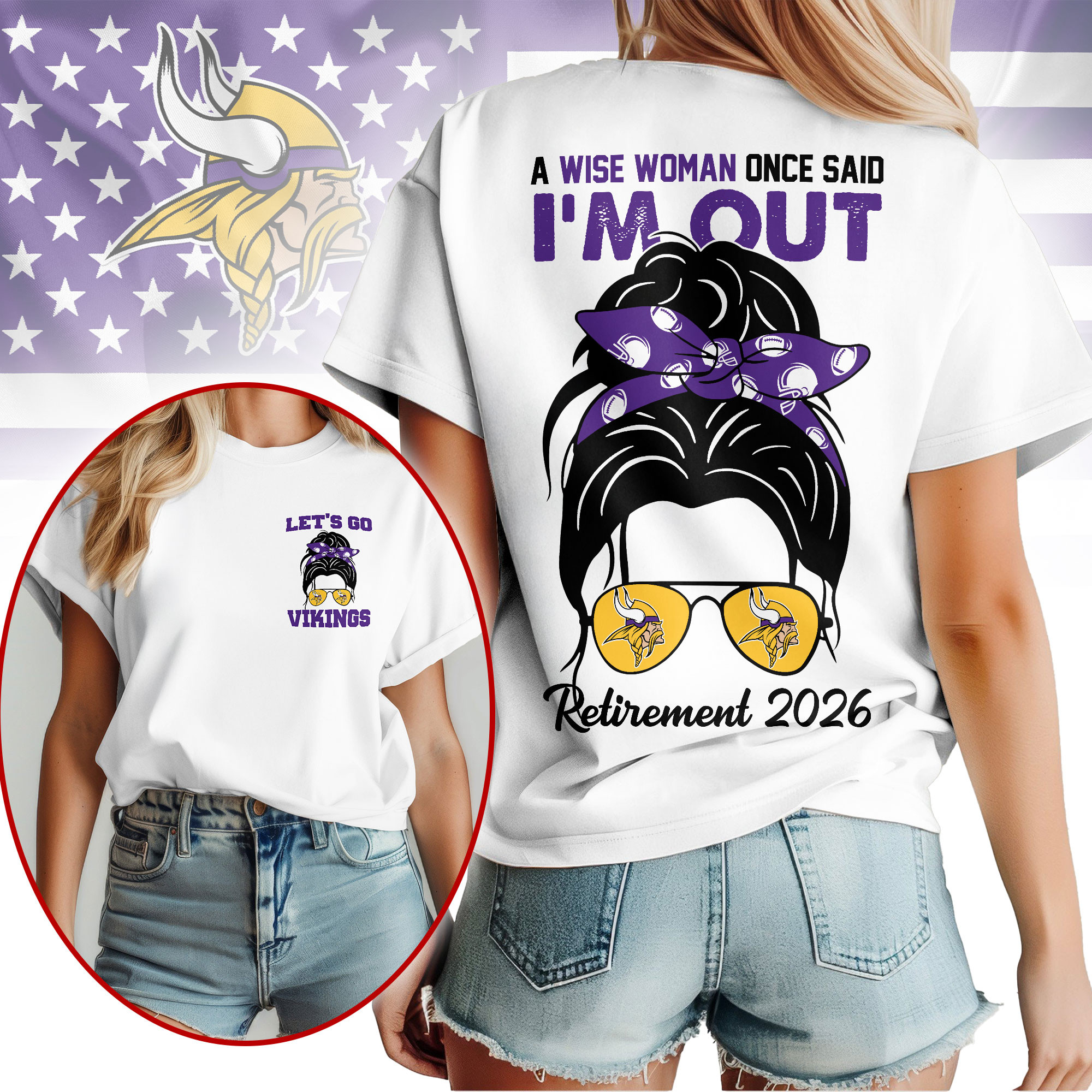 Minnesota Vikings | Premium NFL Retirement 2026 Spirit 3D T-Shirt TTH200545 - Image 2