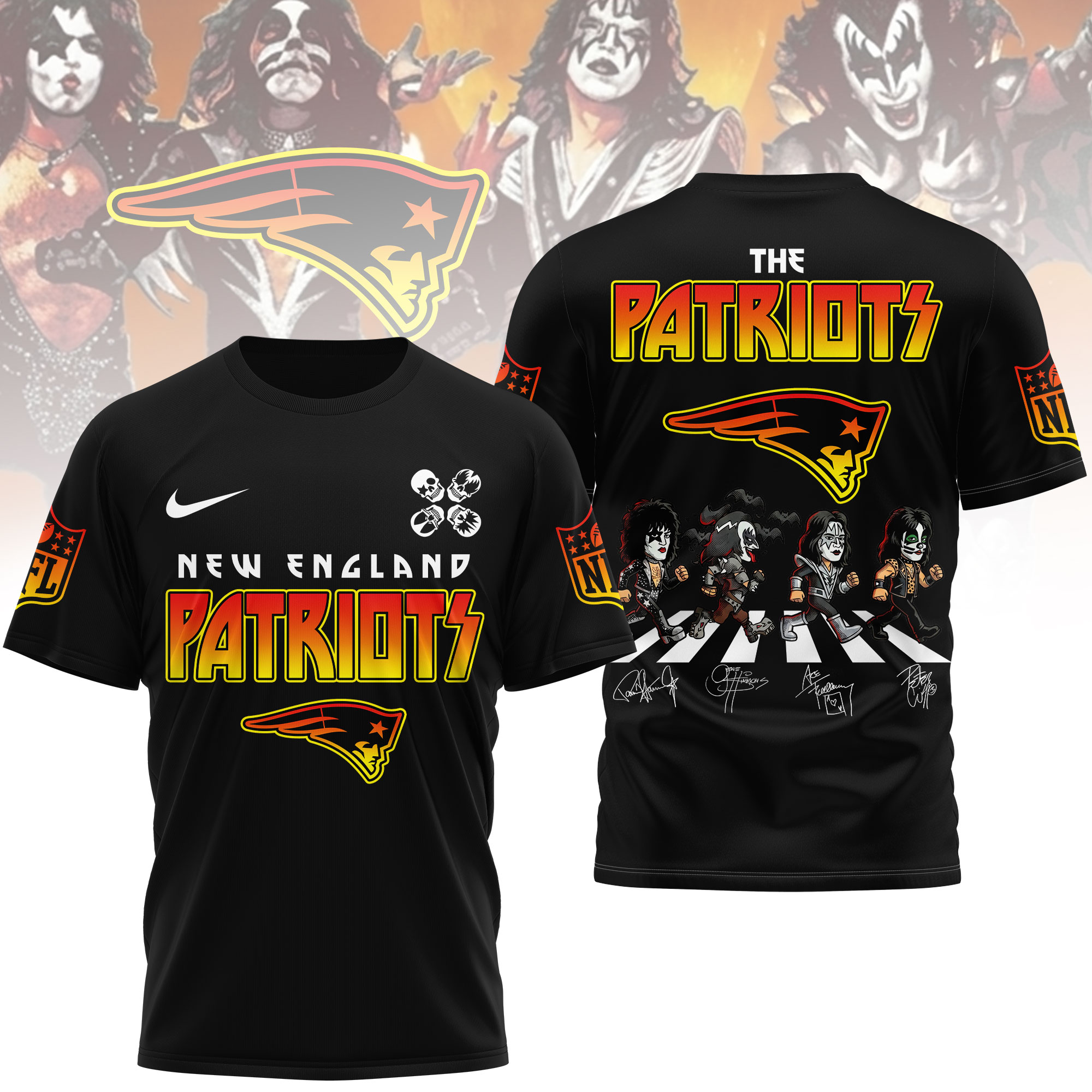 New England Patriots | Premium NFL Rock and Roll All Nite 3D Shirt TTH200574 - Image 2
