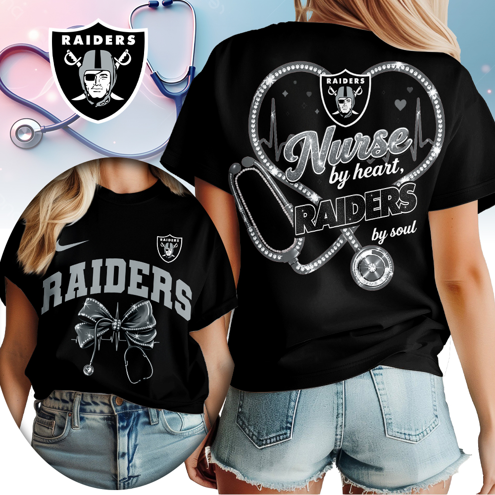 Las Vegas Raiders | Premium NFL Nurse By Heart Women Shirt TTH200573