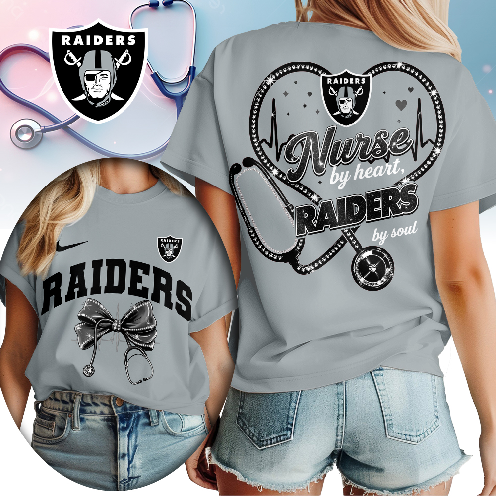 Las Vegas Raiders | Premium NFL Nurse By Heart Women Shirt TTH200573 - Image 3