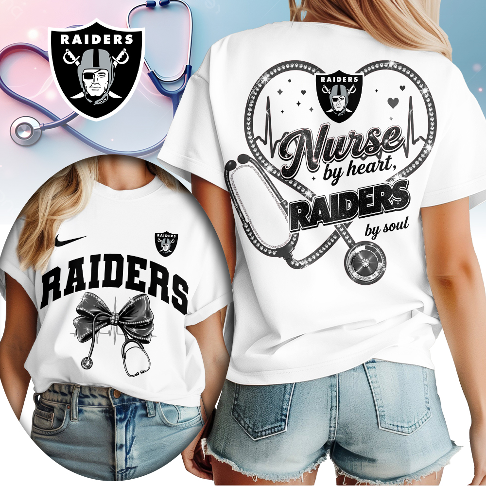 Las Vegas Raiders | Premium NFL Nurse By Heart Women Shirt TTH200573 - Image 2