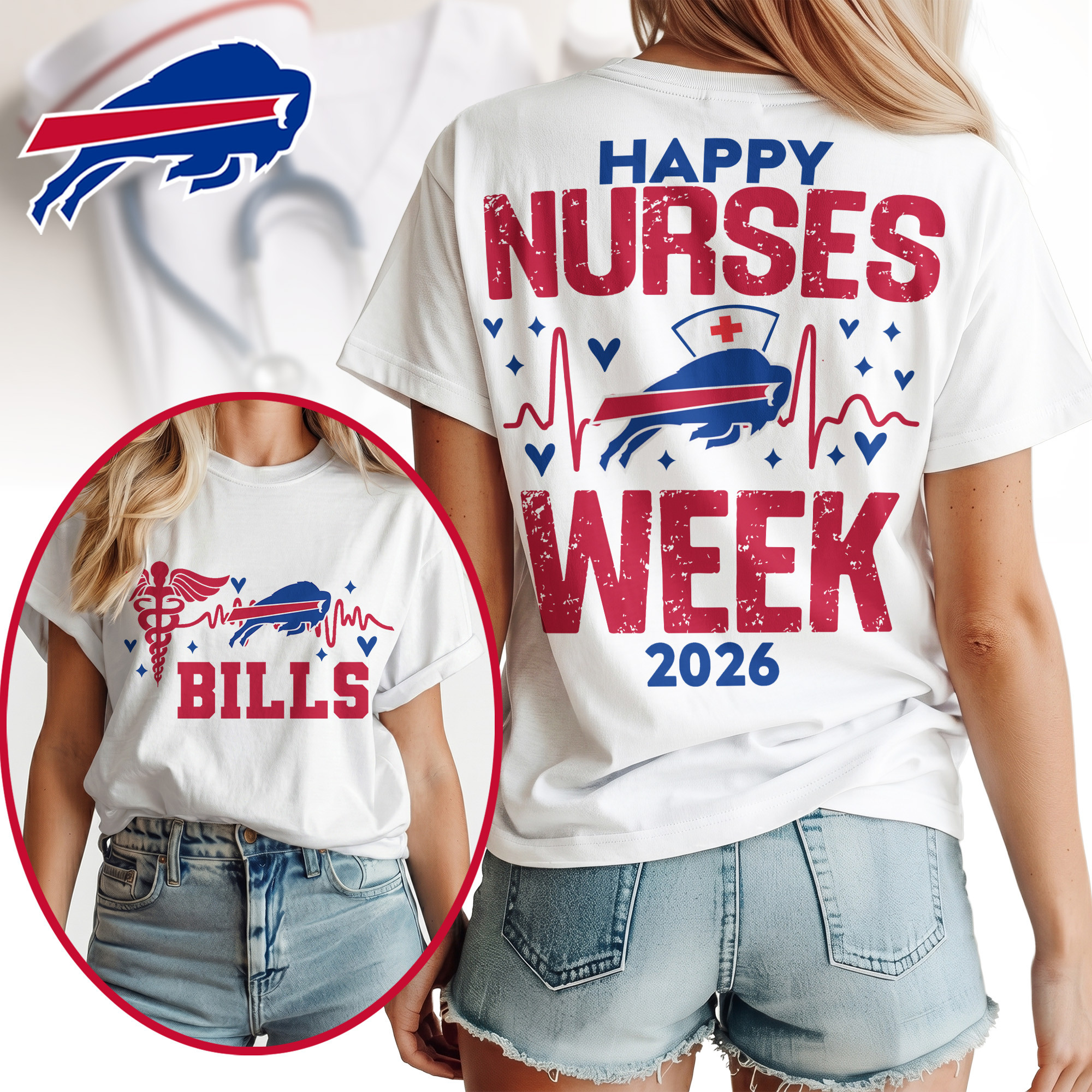 Buffalo Bills | Premium NFL Nurse Week Women Shirt TTH200583 - Image 2