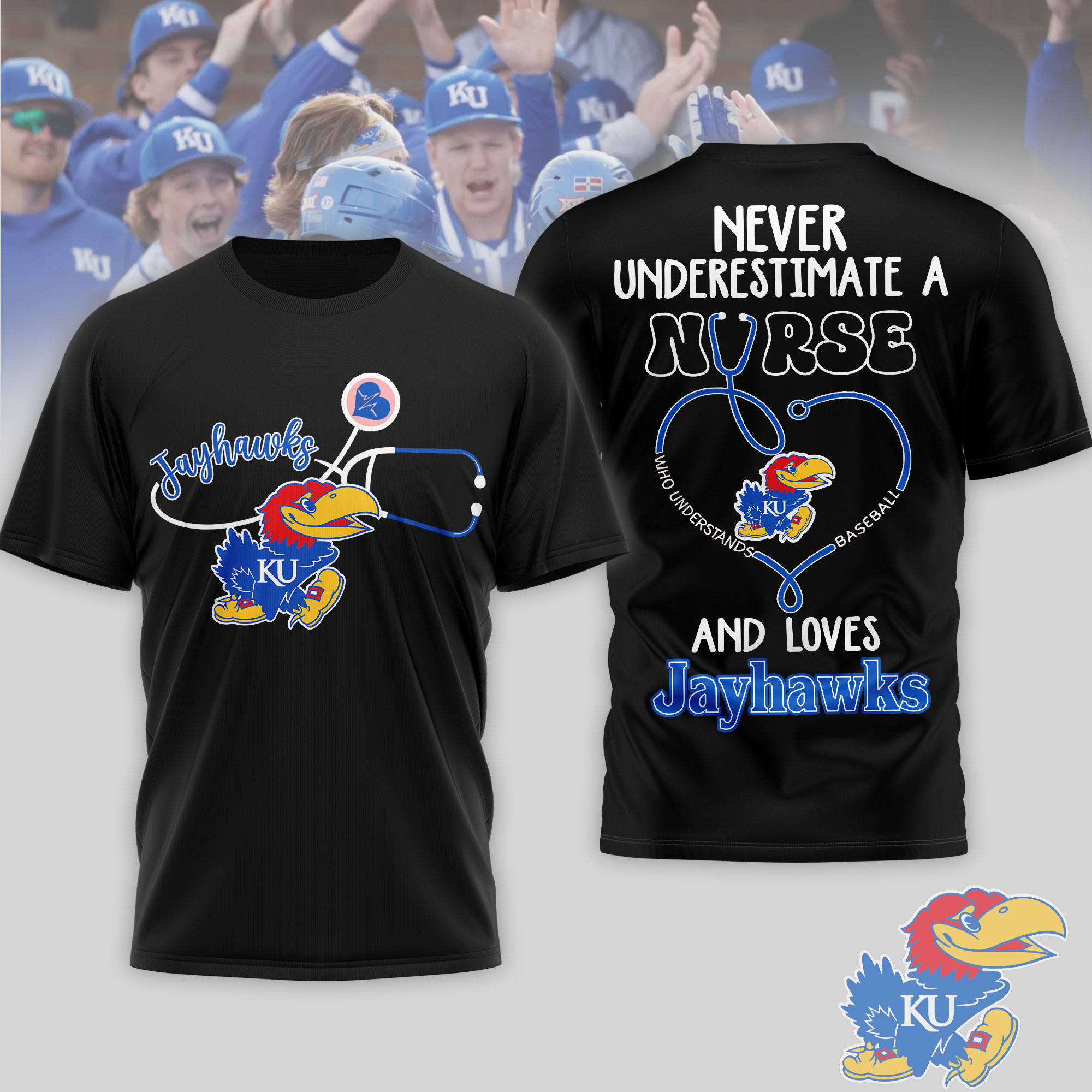Kansas Jayhawks | Premium NCAA Game Day Nurse 3D T-Shirt TTH200556