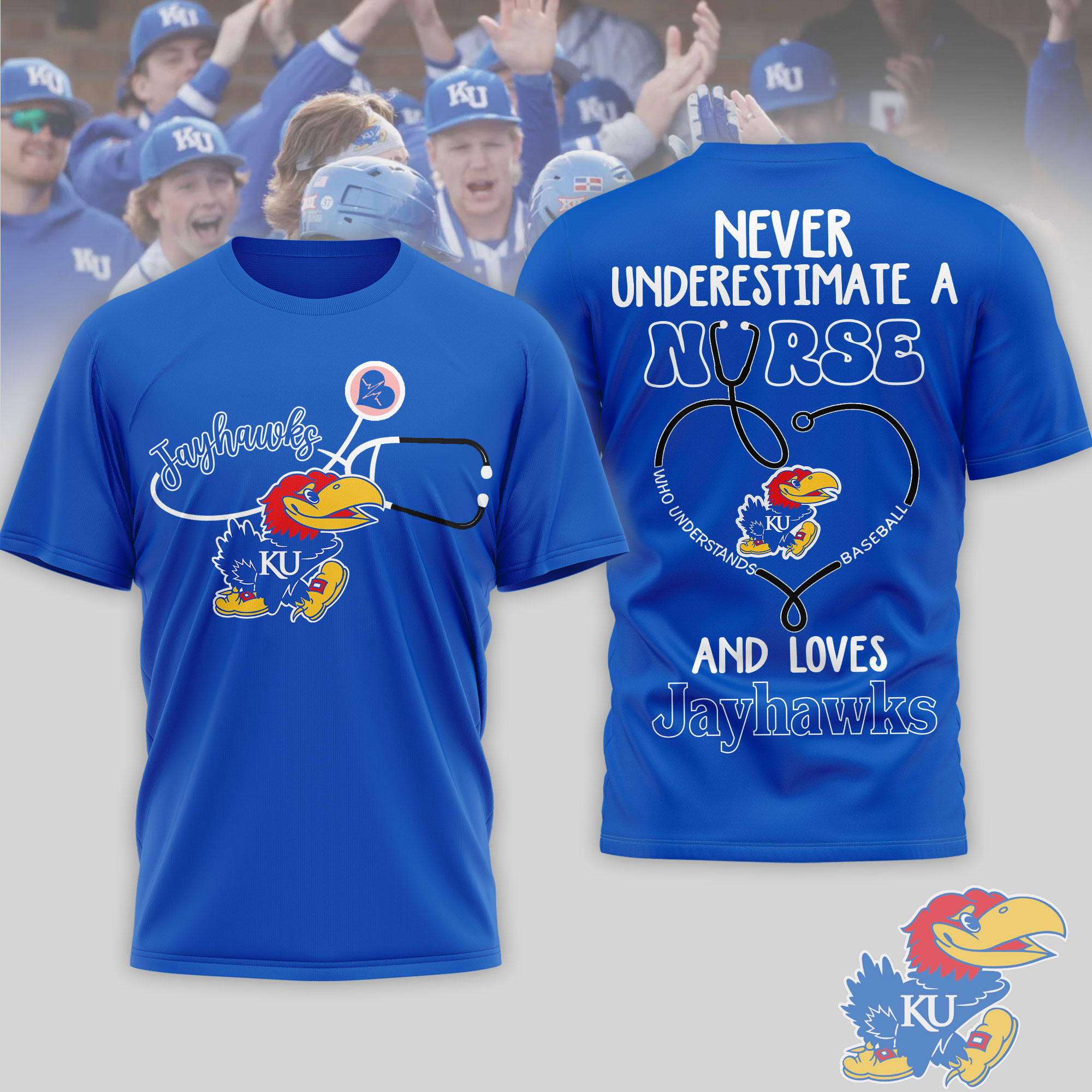 Kansas Jayhawks | Premium NCAA Game Day Nurse 3D T-Shirt TTH200556 - Image 3