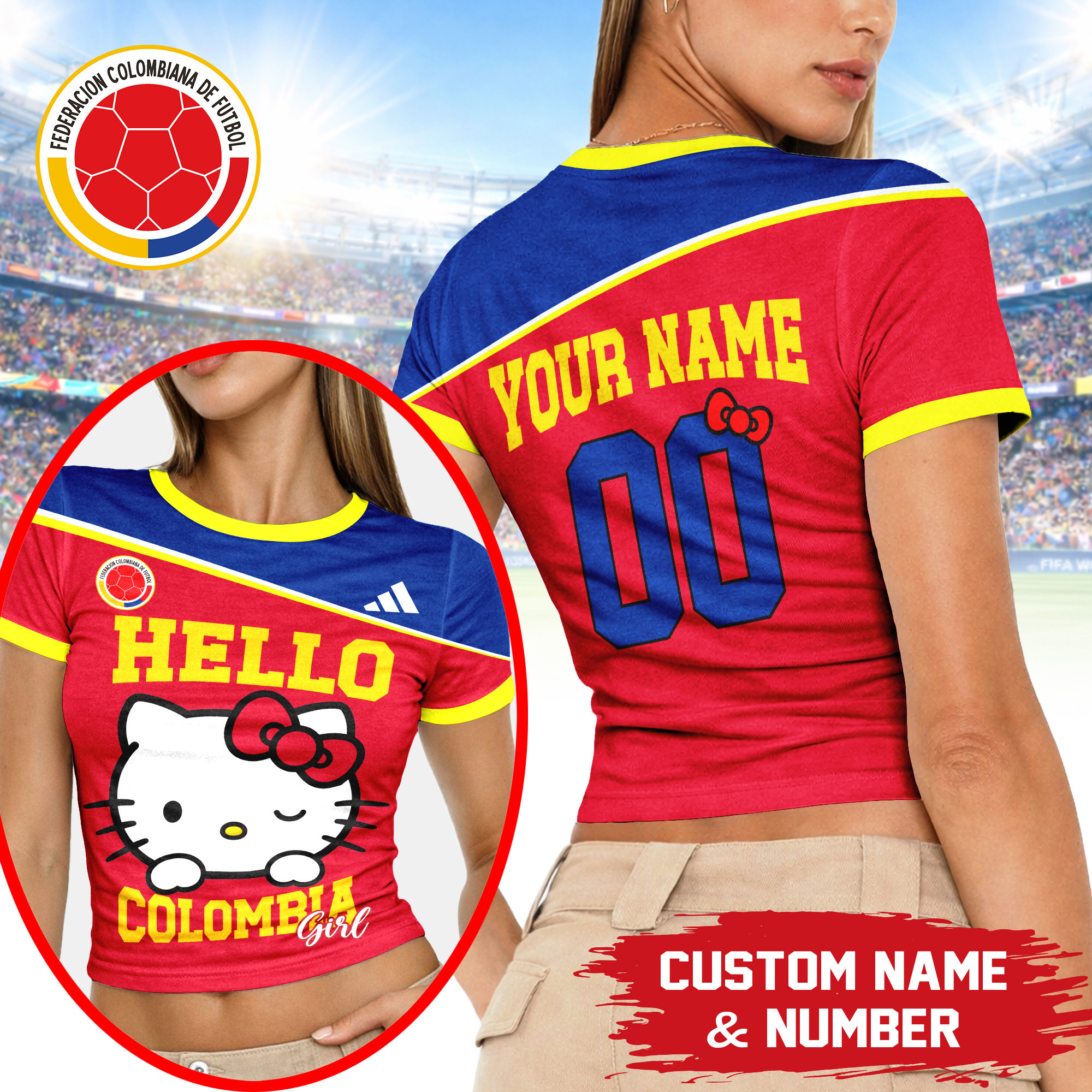 Colombia | Premium World Cup 2026 Play Cute 3D Baby Tee TTH210502 - Image 2