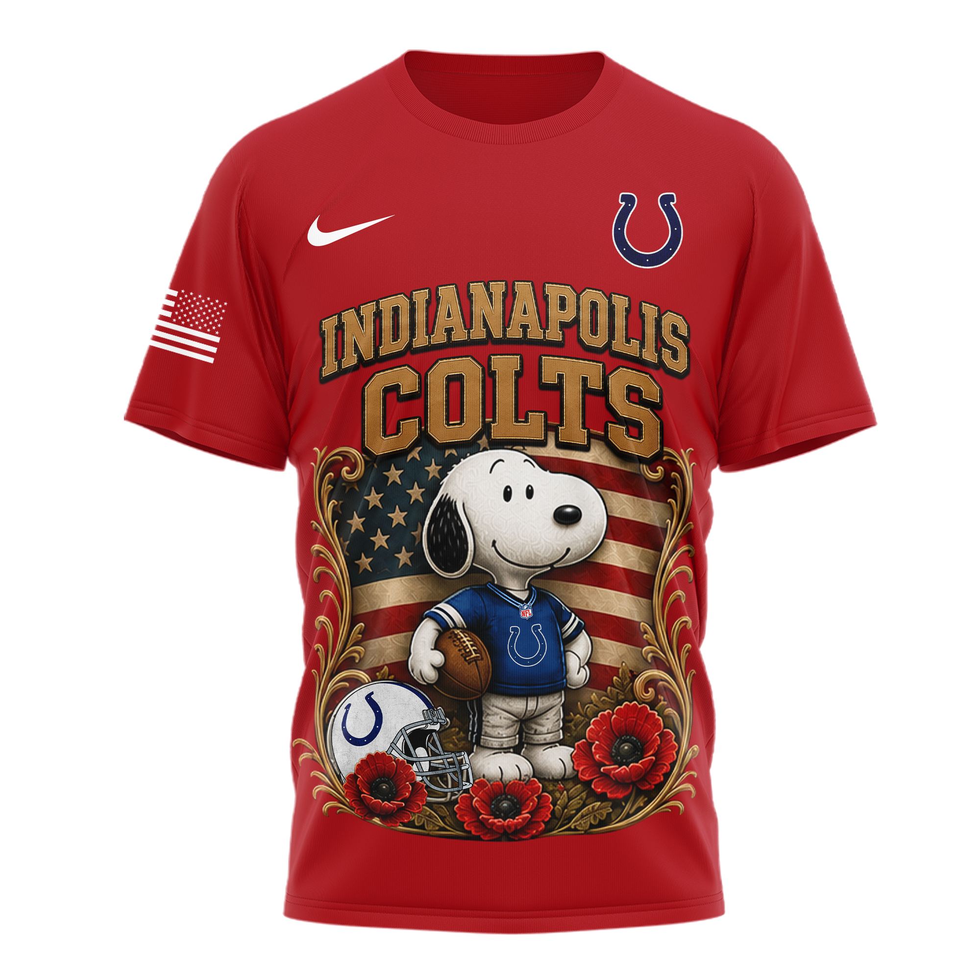 Indianapolis Colts | Premium NFL Snoopy Remember Everyone Deployed 3D Shirt TTH200588