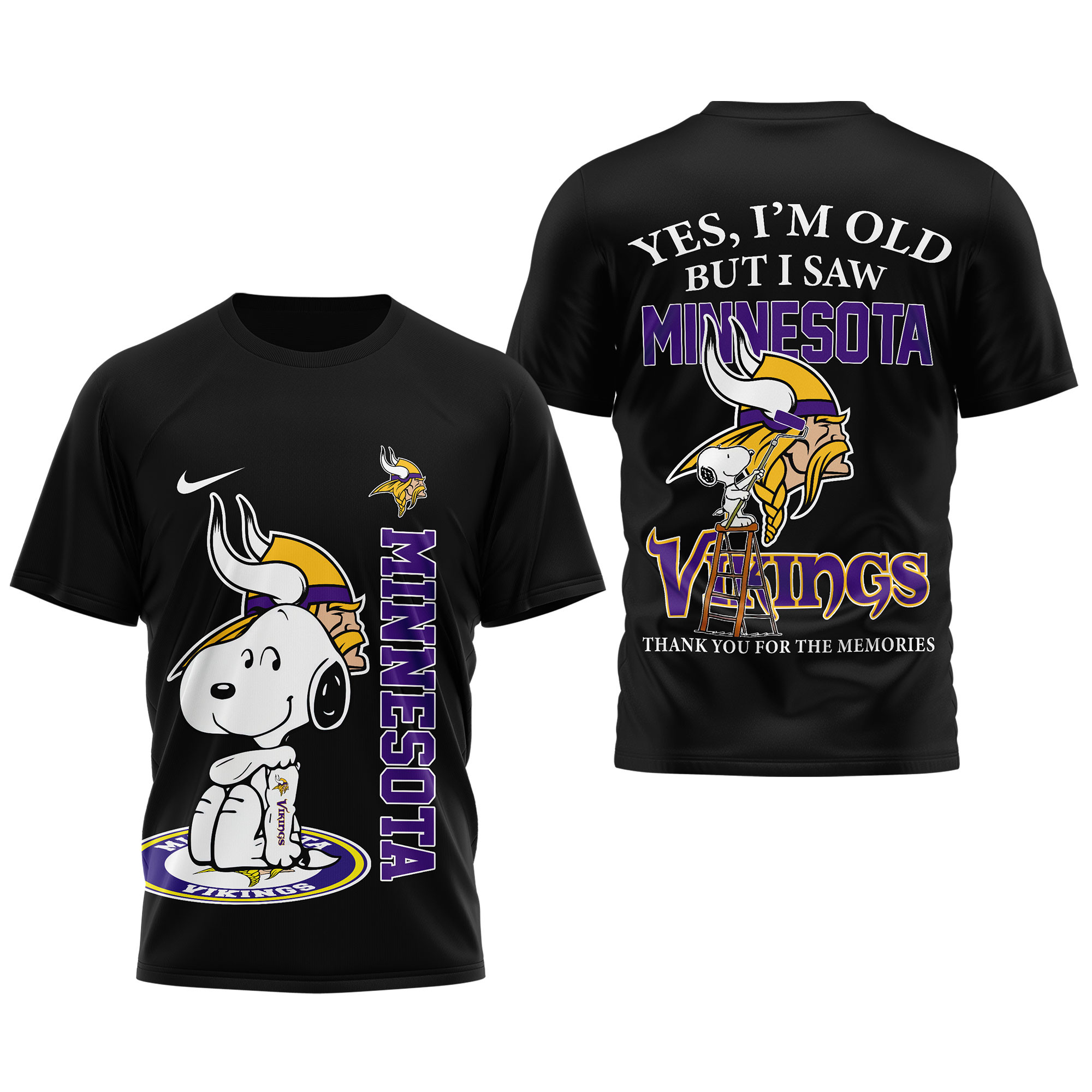 Minnesota Vikings | Premium NFL Snoopy Graphic 3D T-Shirt TTH200590 - Image 4