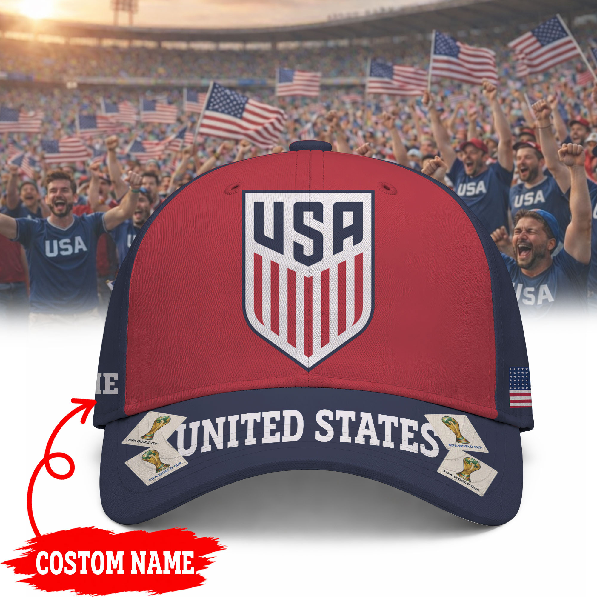 United States | Premium World Cup 2026 Crown Of Football Classic Cap TTH200576 - Image 2
