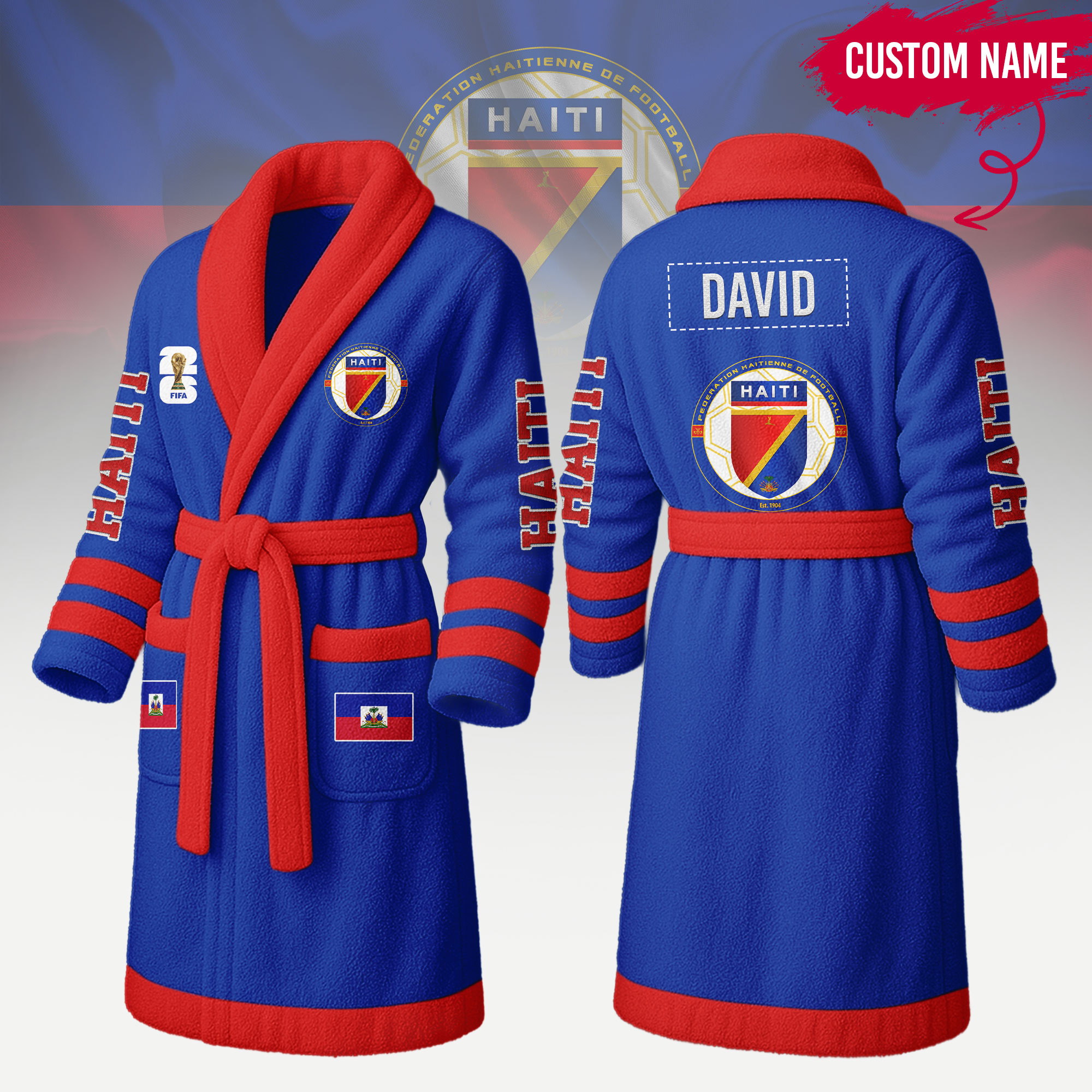 Haiti | Premium World Cup 2026 Fleece Bathrobe TTH200558 - Image 2