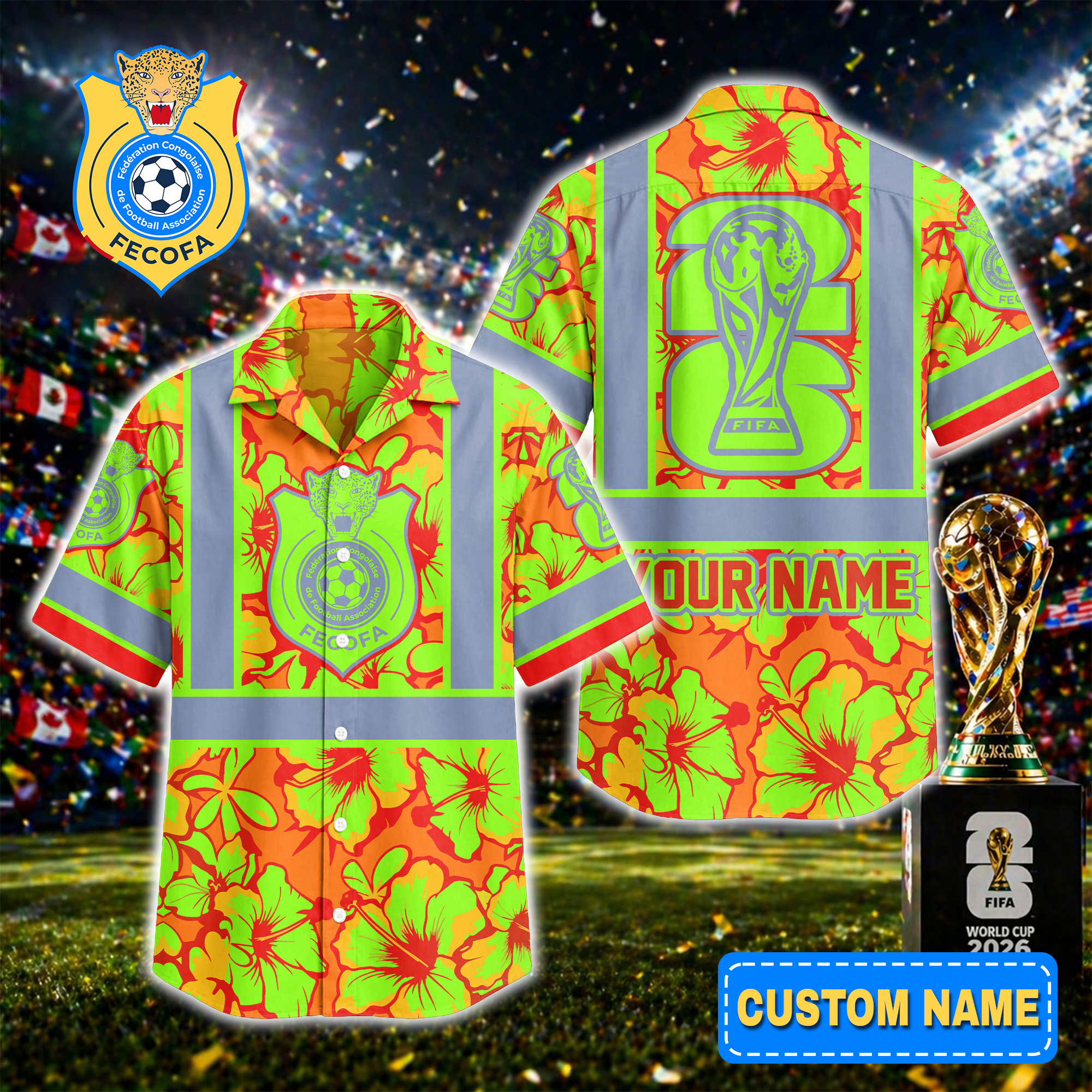 Dr Congo | Premium World Cup 2026 Hi-vis Hawaiian Shirt TTH200567 - Image 2