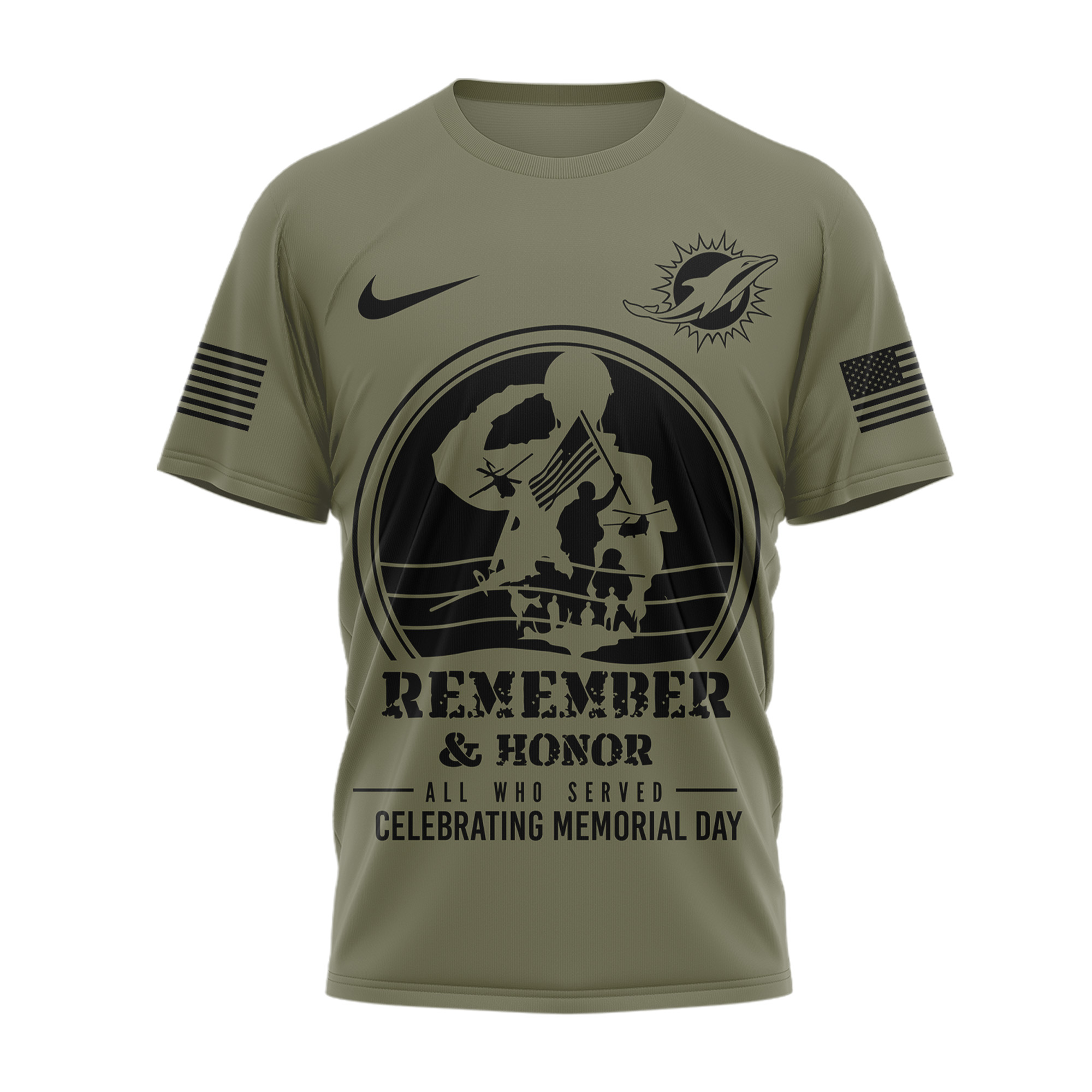 Miami Dolphins | Premium NFL Celebrating Memorial Day 3D Shirt TTH200580