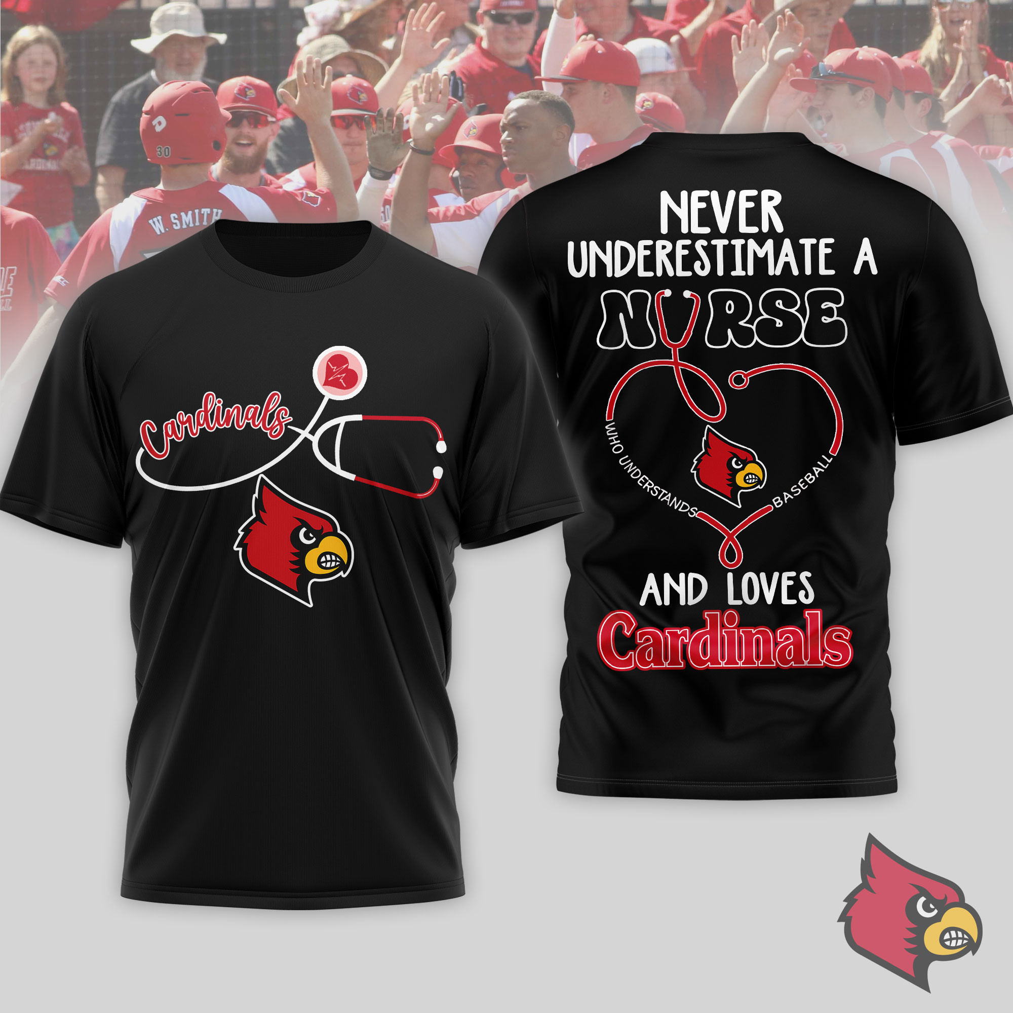 Louisville Cardinals | Premium NCAA Game Day Nurse 3D T-Shirt TTH200556