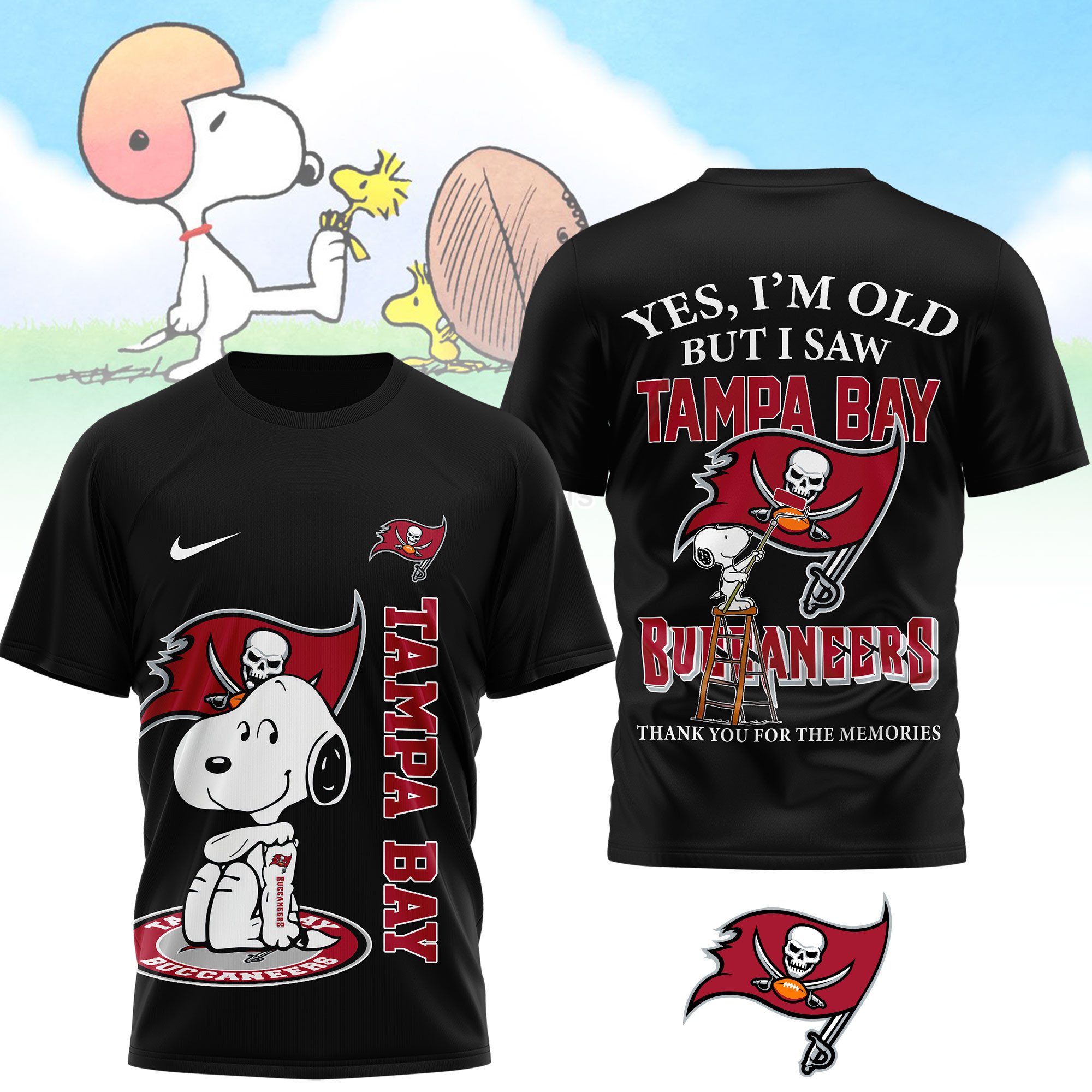 Tampa Bay Buccaneers | Premium NFL Snoopy Graphic 3D T-Shirt TTH200590 - Image 2