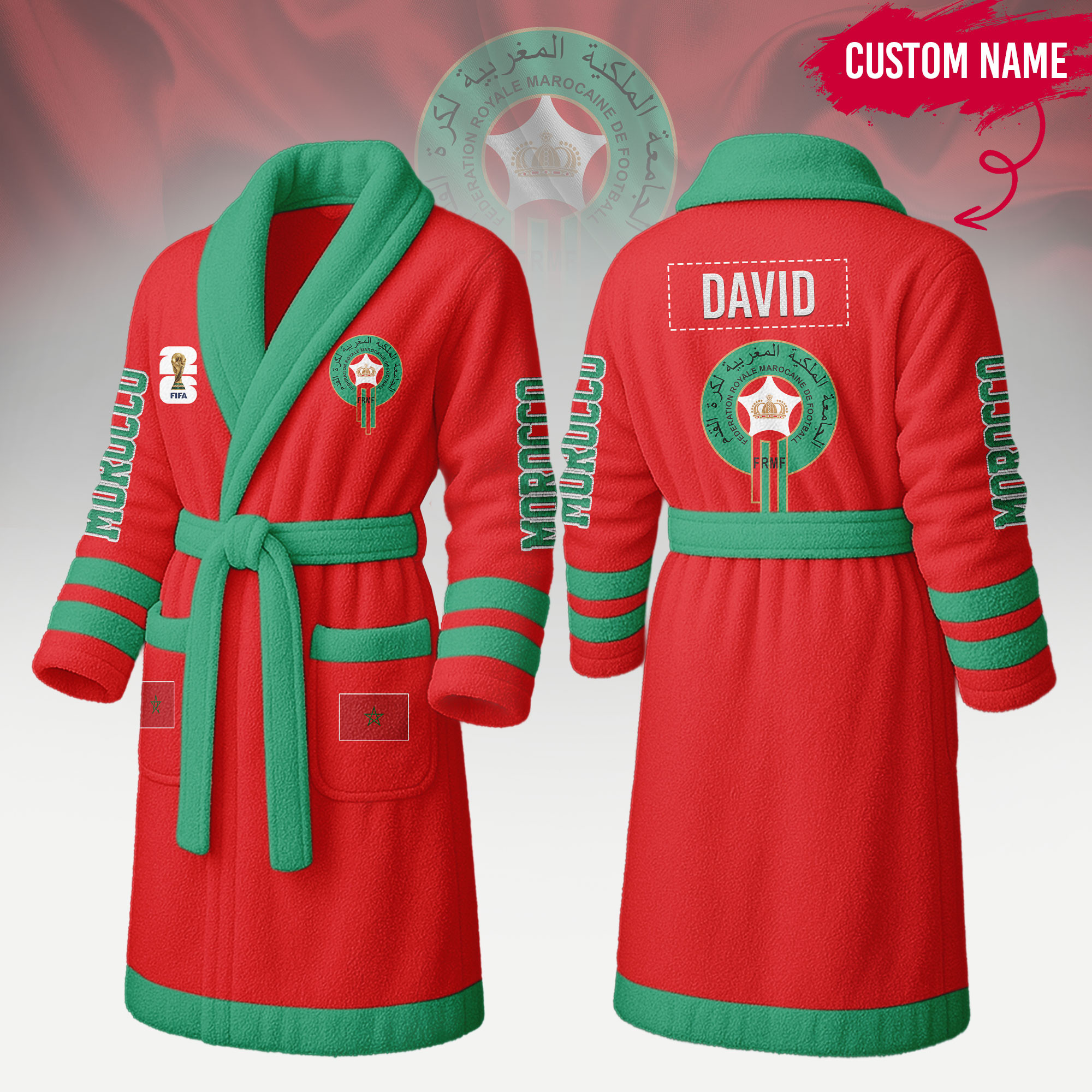 Morocco | Premium World Cup 2026 Fleece Bathrobe TTH200558 - Image 2