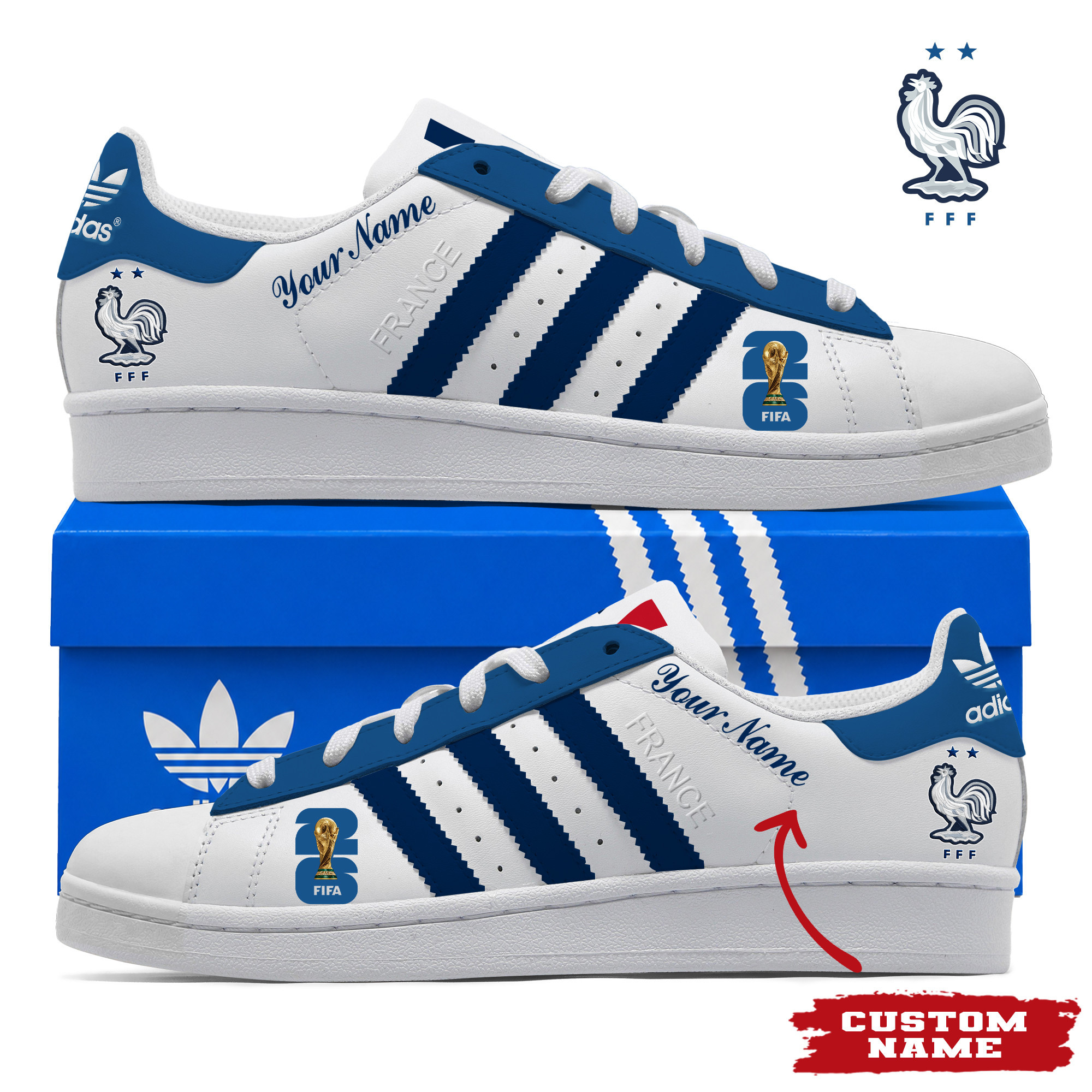 France x Premium World Cup 2026 Stan Smith Shoes – Limited Edition TTH190522 - Image 2