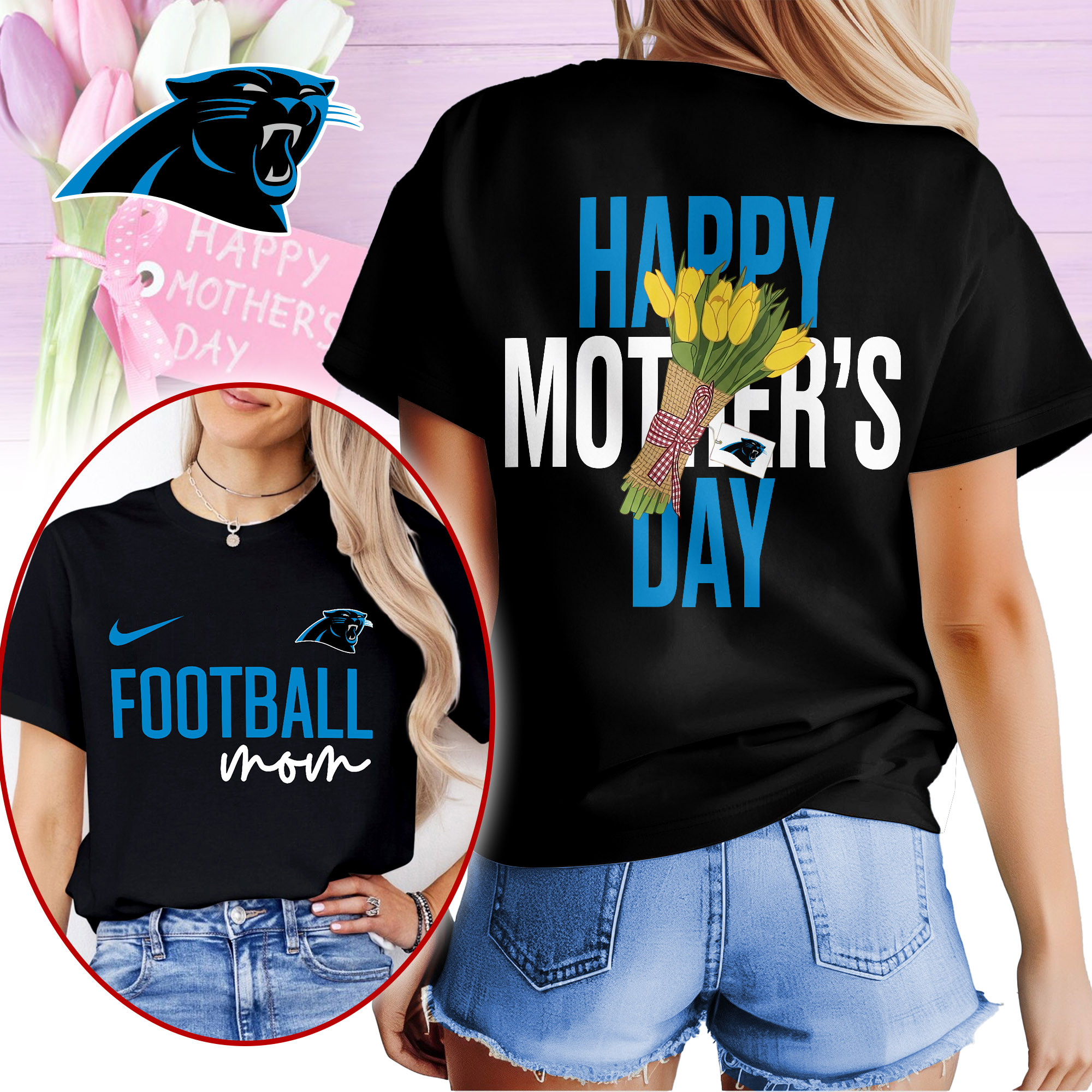 Carolina Panthers | Premium NFL Happy Mother Day 3D Shirt TTH210521