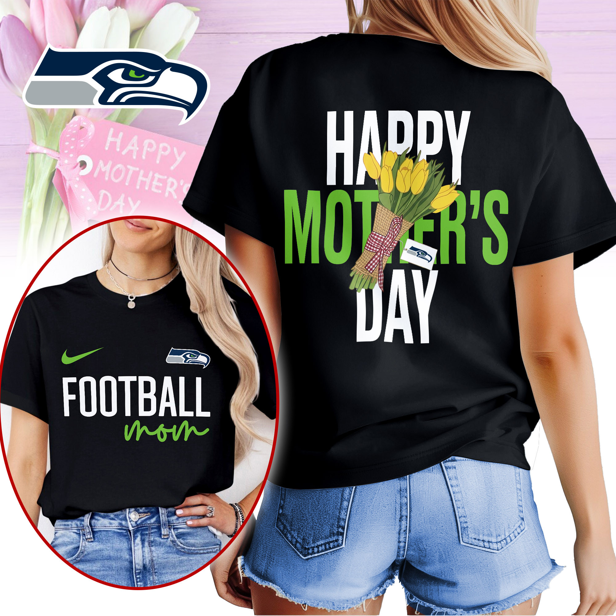 Seattle Seahawks | Premium NFL Happy Mother Day 3D Shirt TTH210521