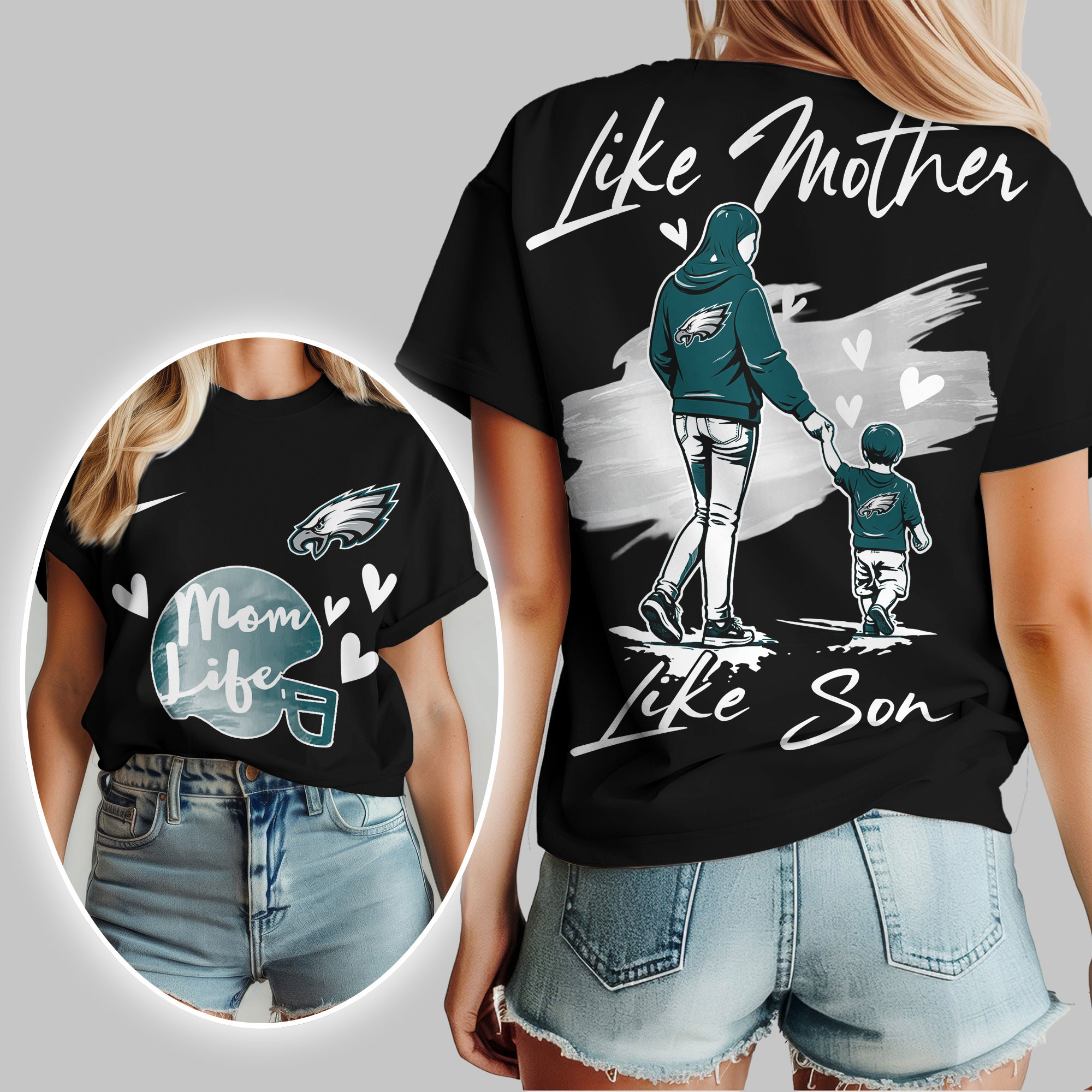 Philadelphia Eagles | Premium NFL Like Mother Like Son 3D Shirt TTH210520 - Image 2