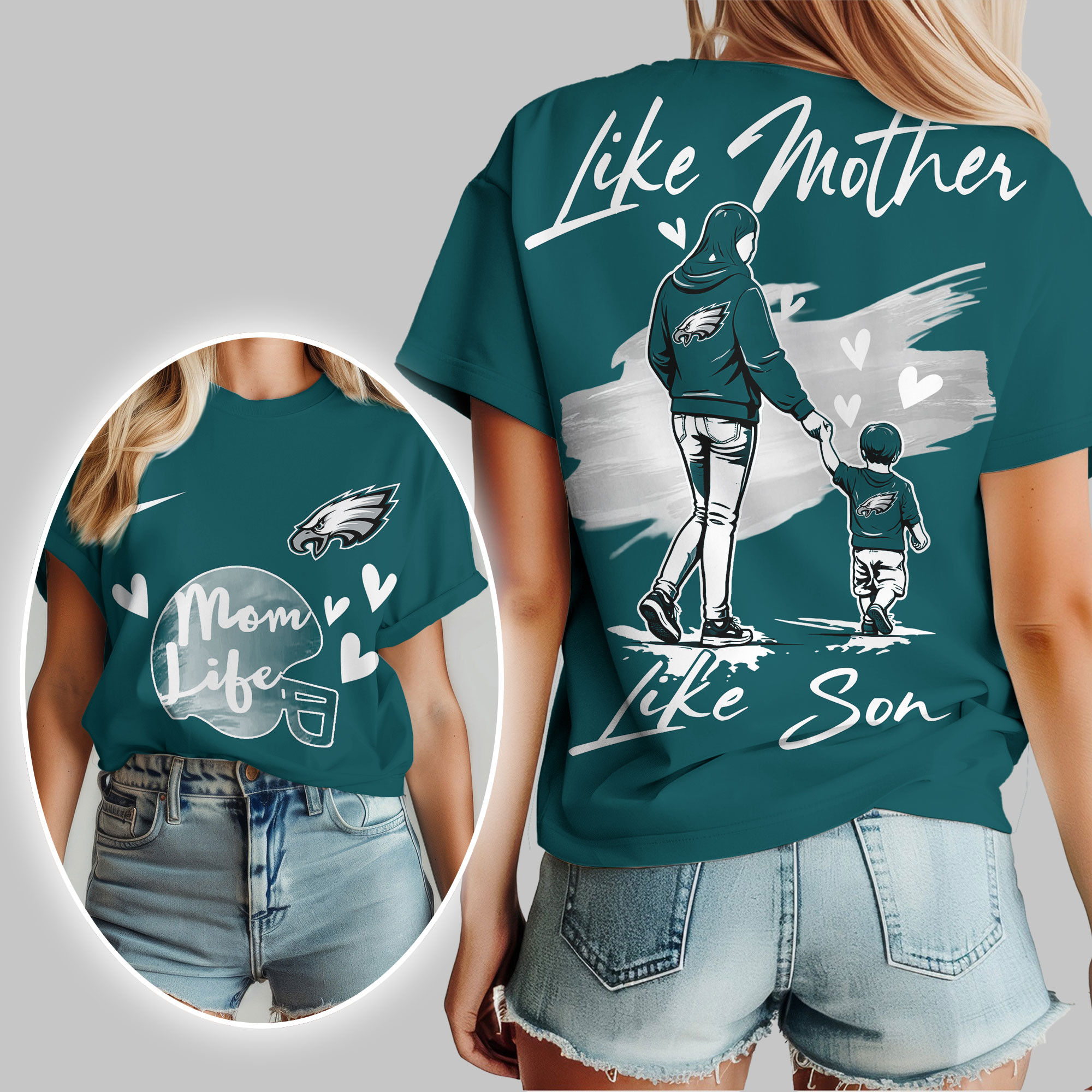 Philadelphia Eagles | Premium NFL Like Mother Like Son 3D Shirt TTH210520 - Image 3