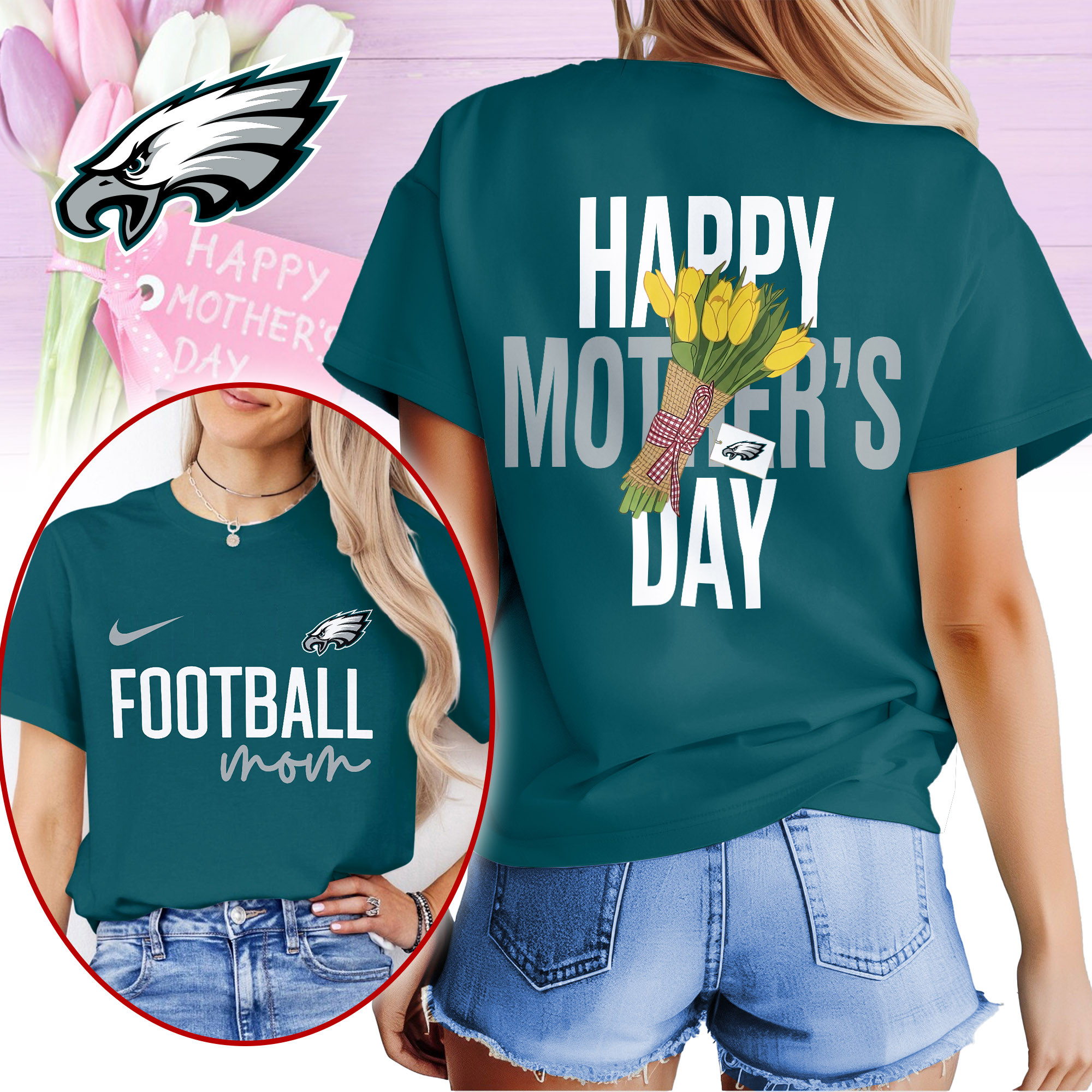 Philadelphia Eagles | Premium NFL Happy Mother Day 3D Shirt TTH210521 - Image 2