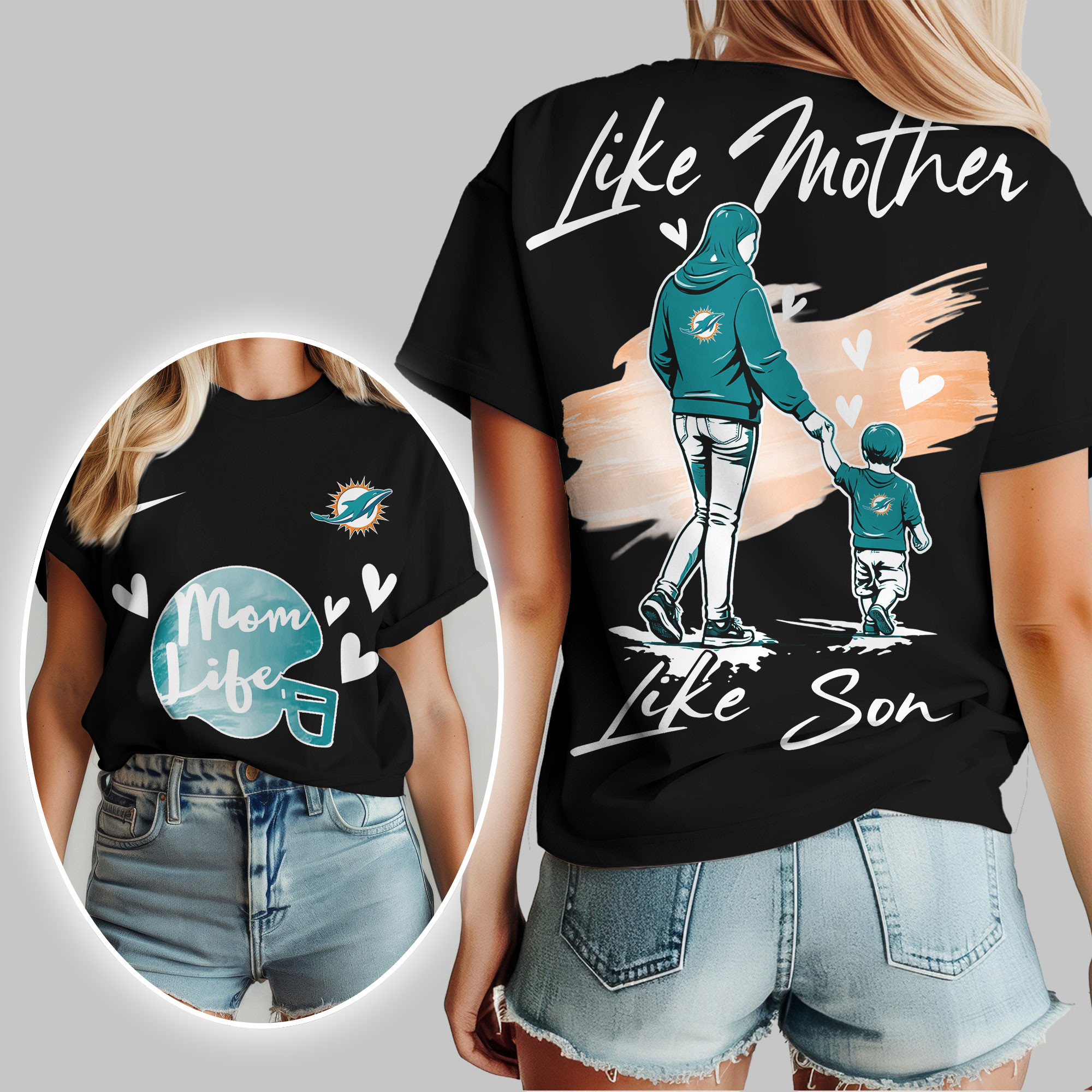 Miami Dolphins | Premium NFL Like Mother Like Son 3D Shirt TTH210520 - Image 2