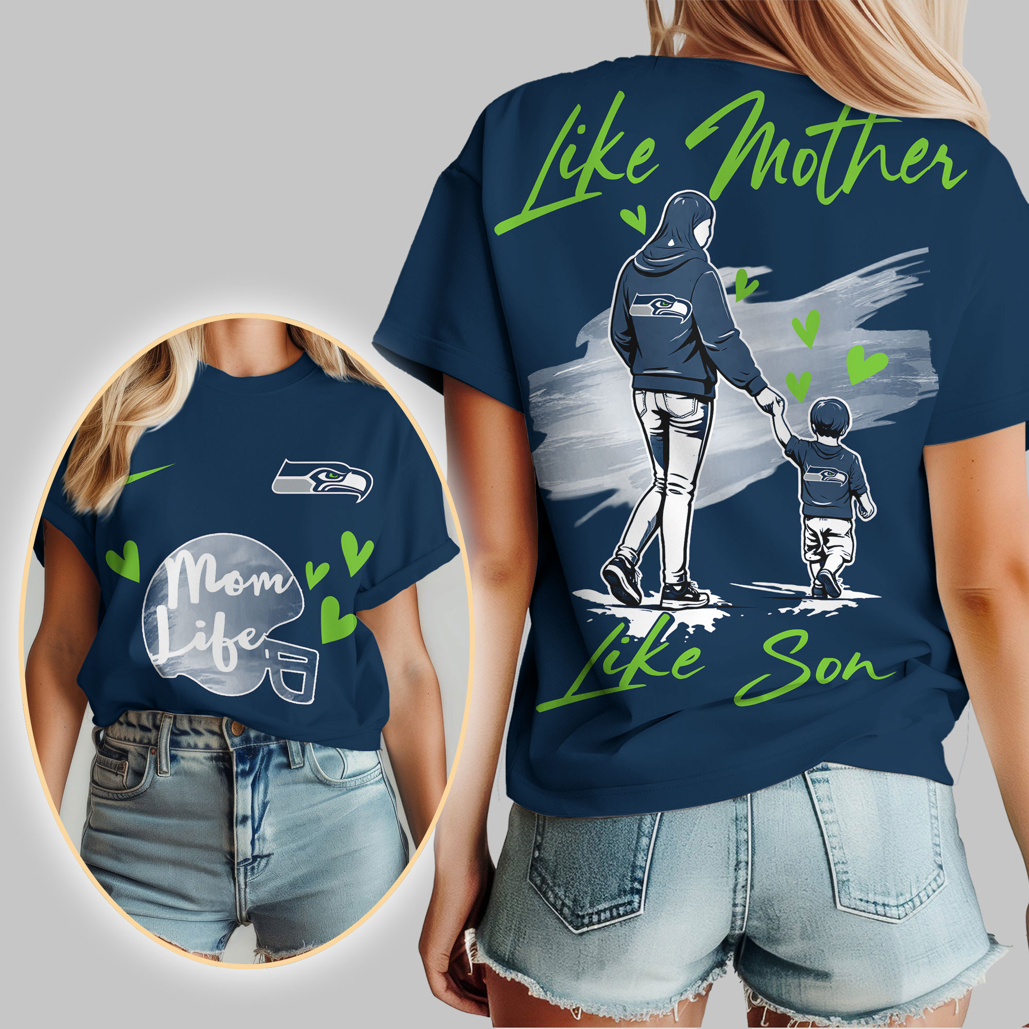 Seattle Seahawks | Premium NFL Like Mother Like Son 3D Shirt TTH210520 - Image 3