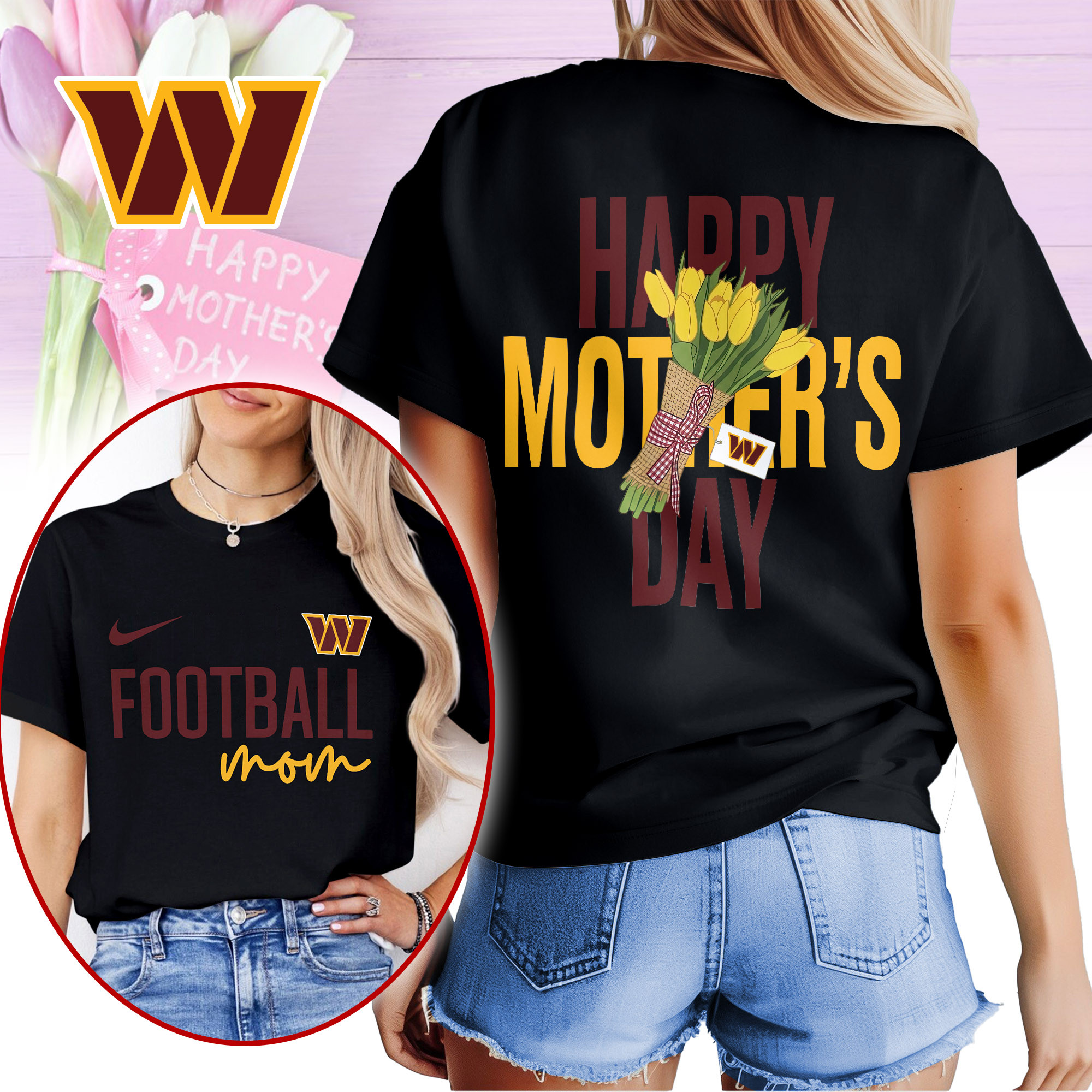 Washington Commanders | Premium NFL Happy Mother Day 3D Shirt TTH210521