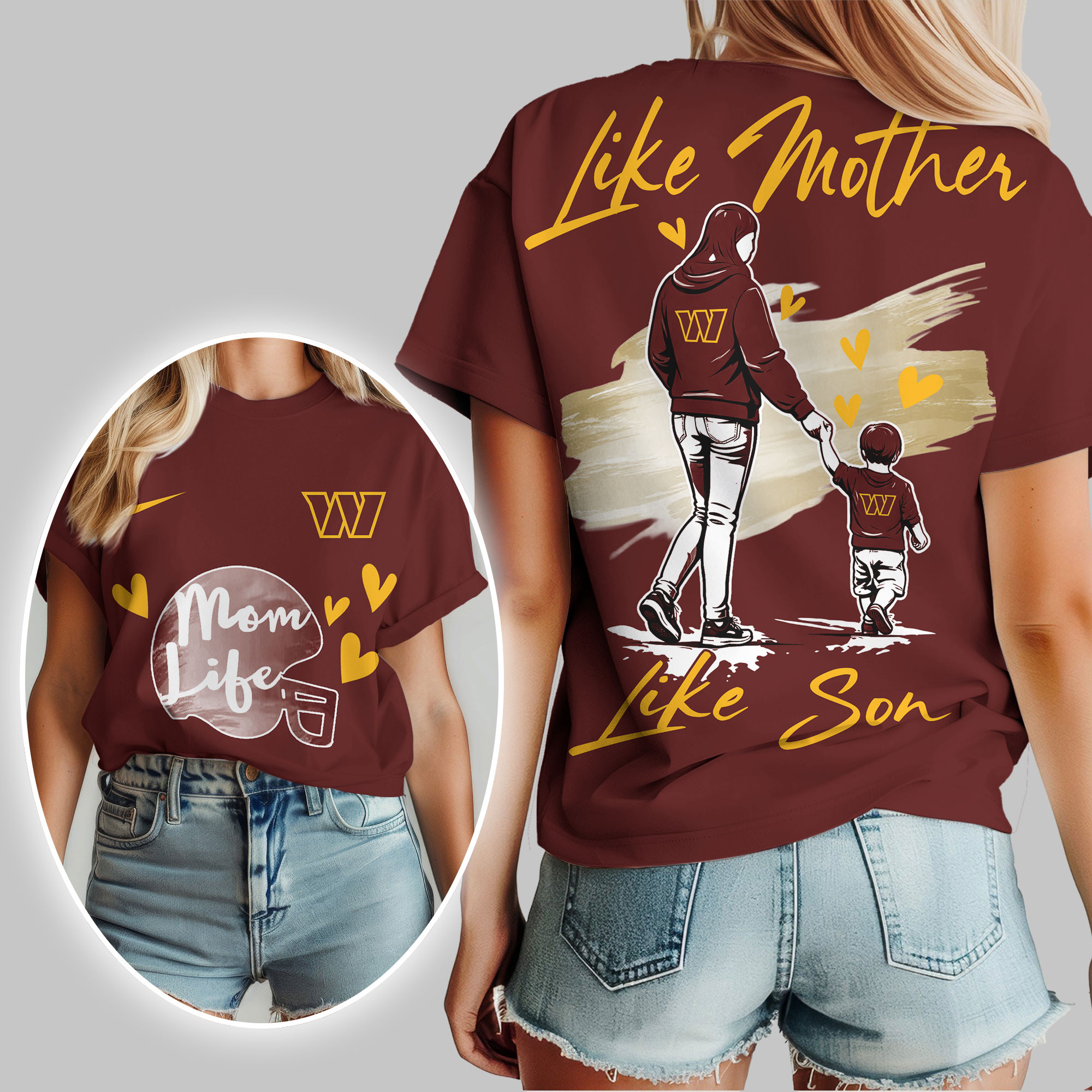 Washington Commanders | Premium NFL Like Mother Like Son 3D Shirt TTH210520 - Image 3