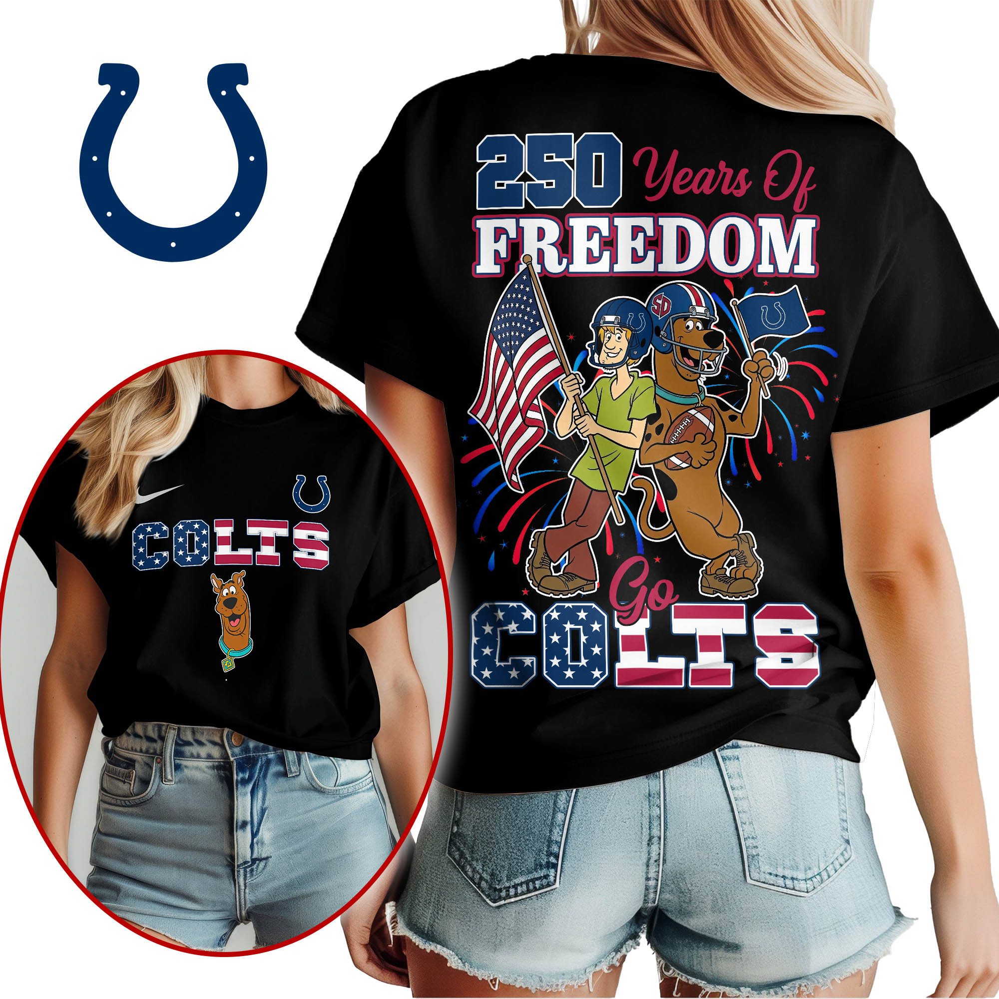 Indianapolis Colts | Premium NFL Scooby Doo Celebrates 250th Anniversary 3D Shirt TTH210525
