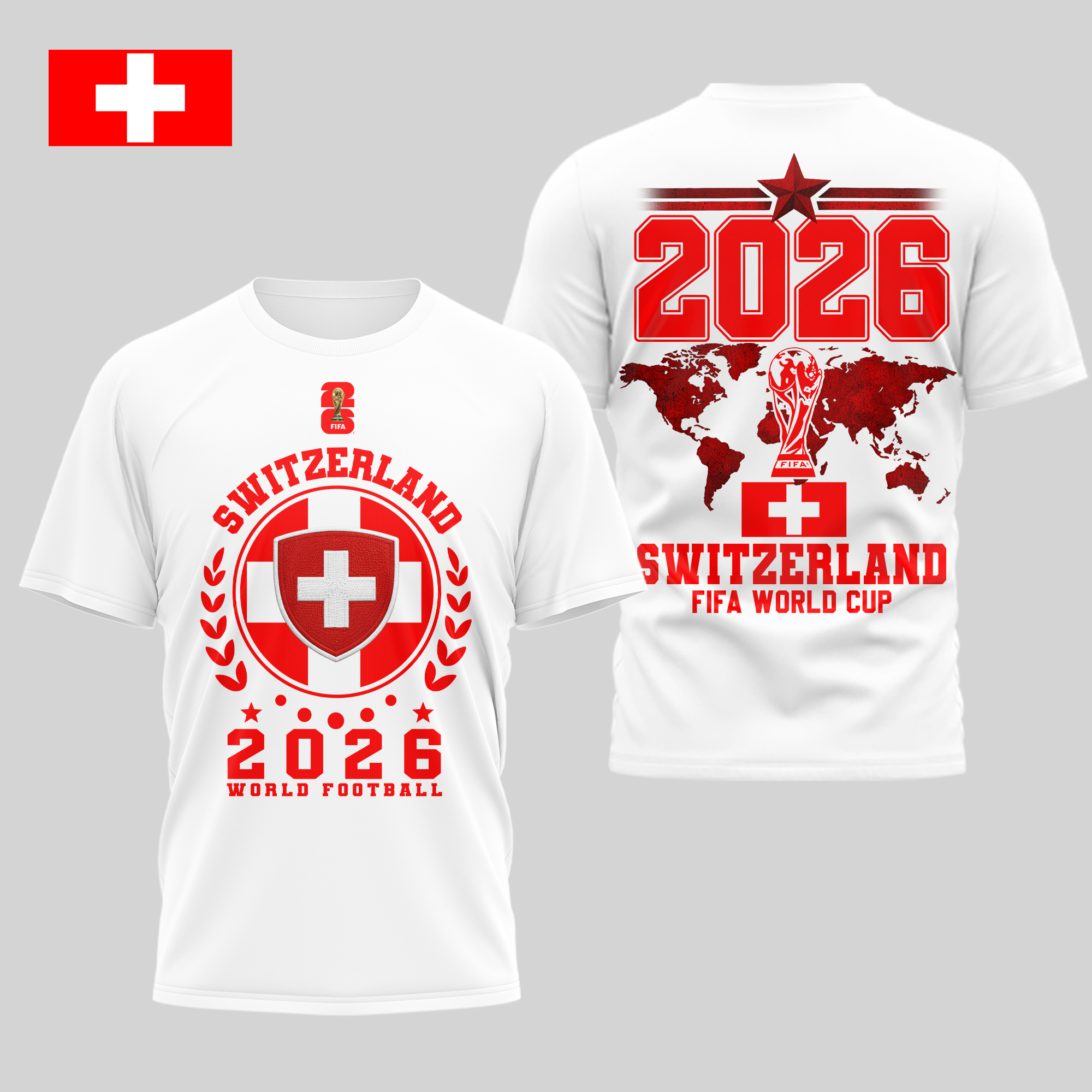 Switzerland | Premium World Cup 2026 Legacy – World Cup 2026 3D Shirt TTH210528 - Image 2