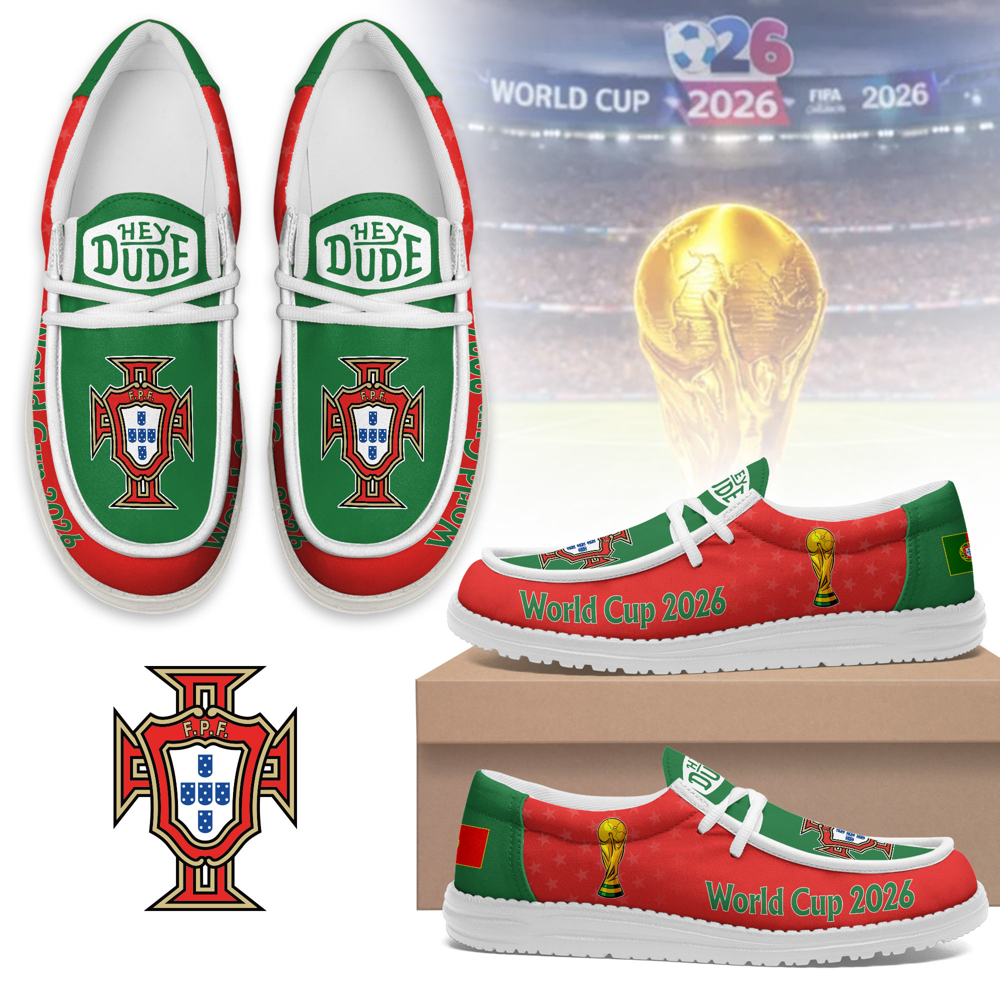 Portugal x Premium Freedom Kick World Cup 2026 Loafer Shoes – Limited Edition TTH190524 - Image 2